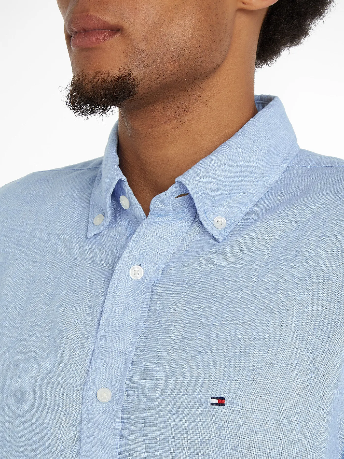 TOMMY HILFIGER | Leinenhemd | hellblau