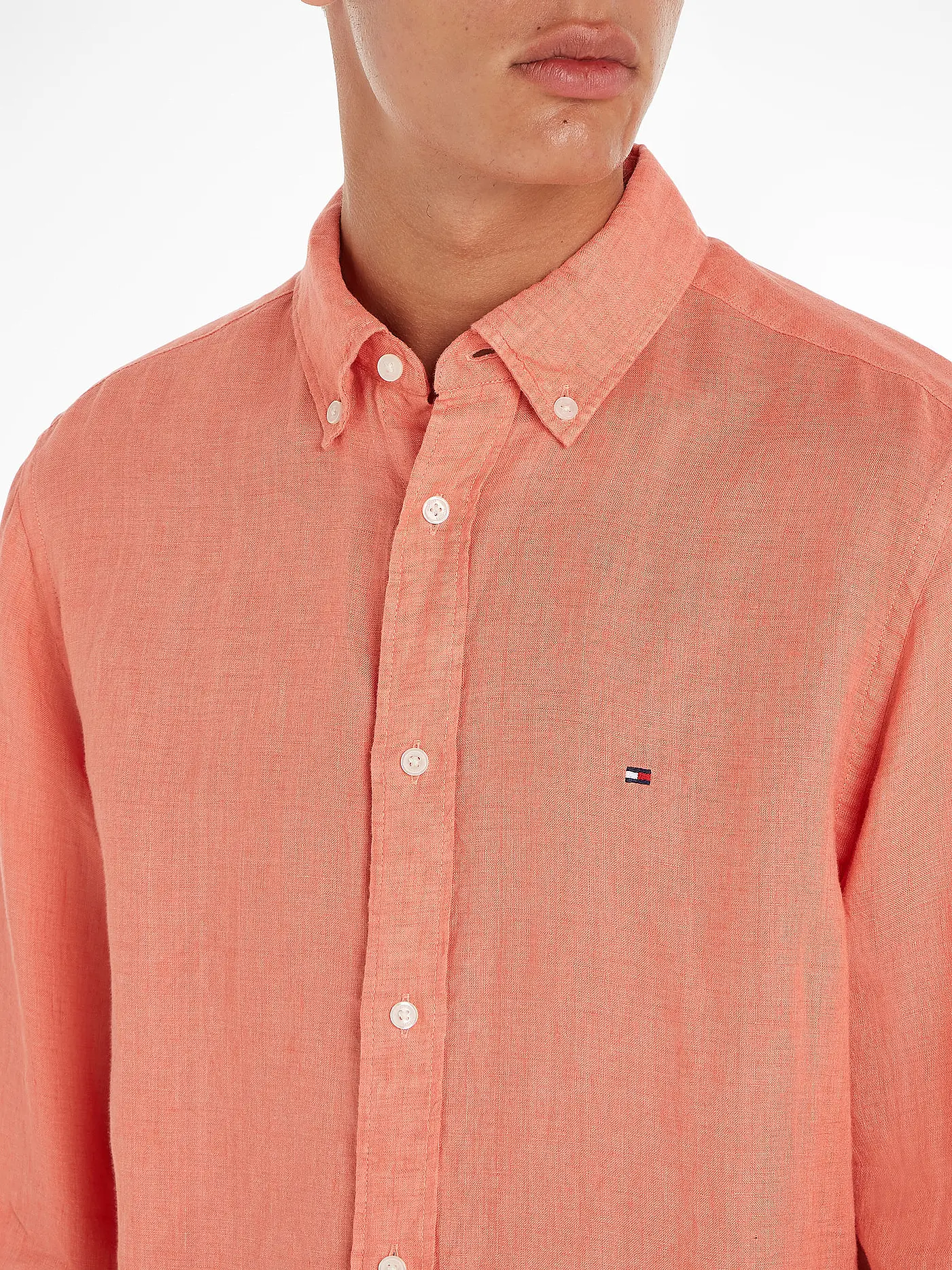 TOMMY HILFIGER | Leinenhemd | rosa