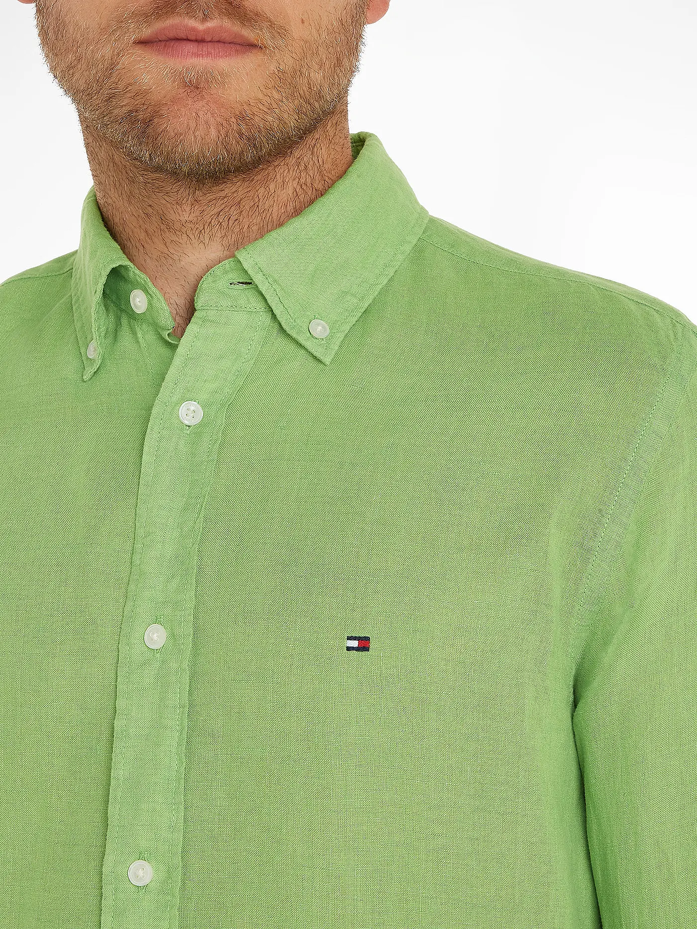 TOMMY HILFIGER | Leinenhemd | grün