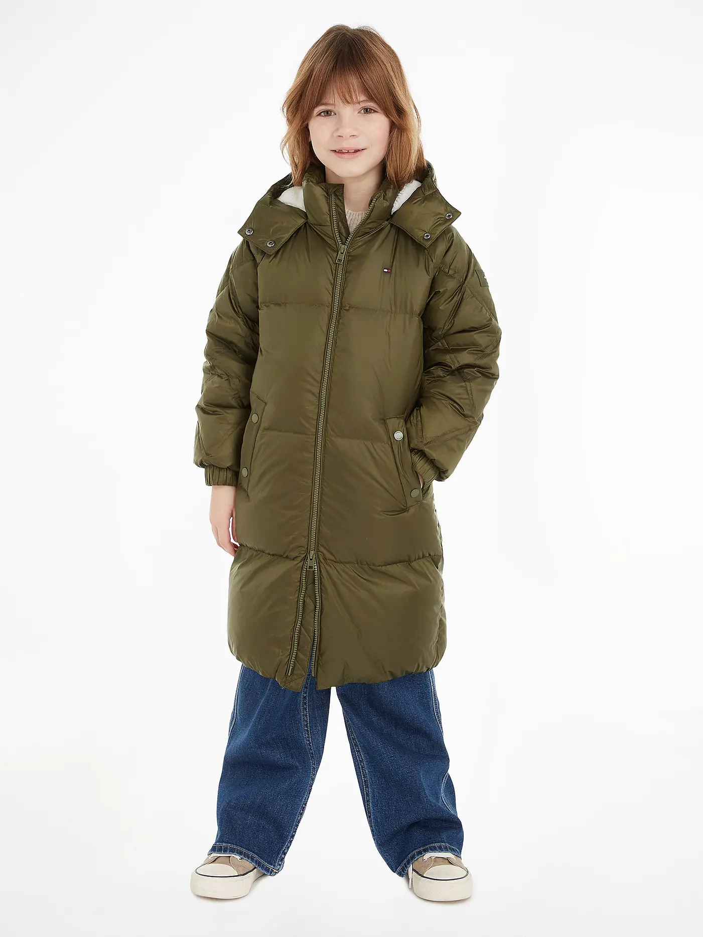 TOMMY HILFIGER | Mädchen Daunenmantel | dunkelgrün