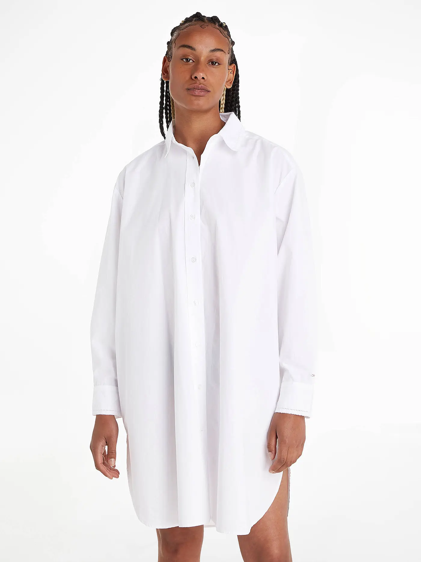 TOMMY HILFIGER | Minikleid - Hemdblusenkleid | weiss