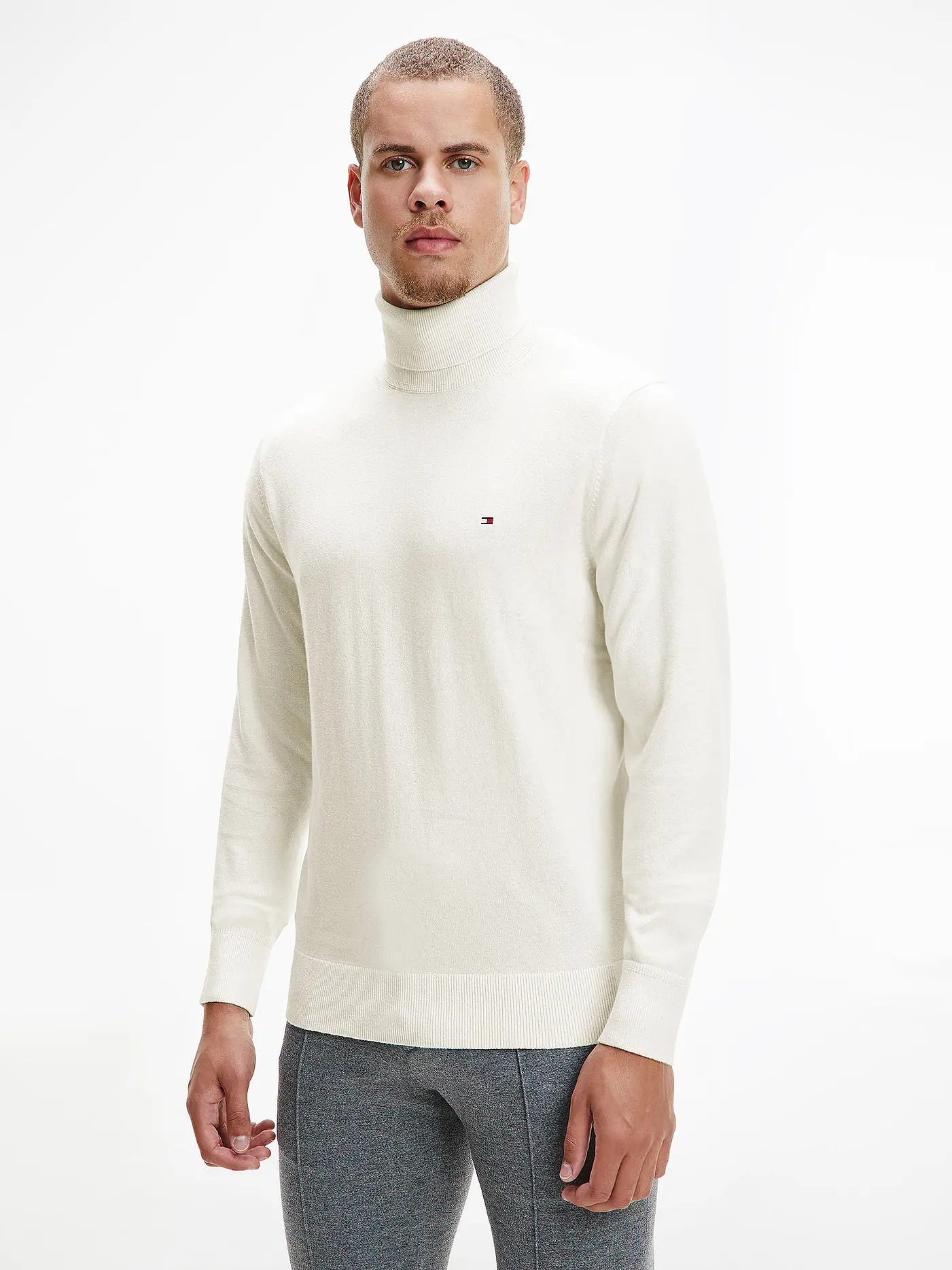 TOMMY HILFIGER | Rollkragenpullover Cotton Cashmere | weiss