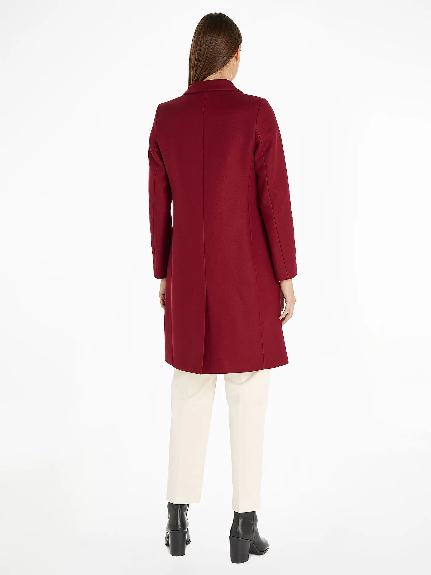 TOMMY HILFIGER | Wollmantel  | dunkelrot
