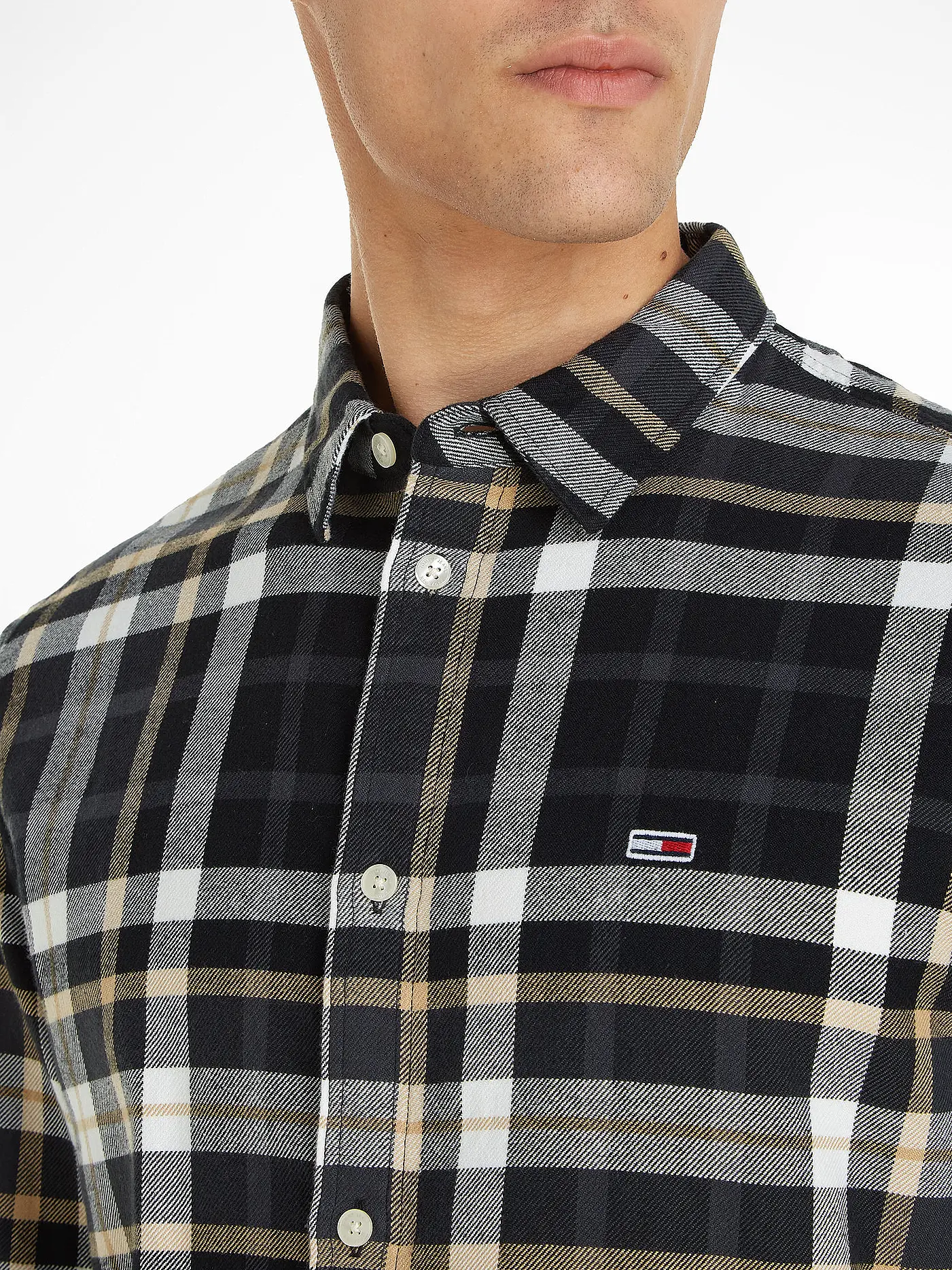 TOMMY JEANS | Hemd Classic Fit | schwarz