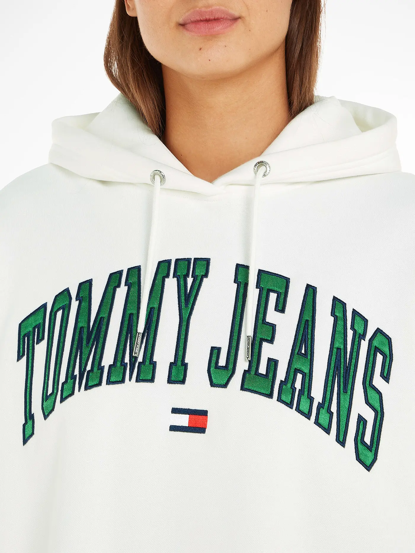 TOMMY JEANS | Kurzkleid - Hoodiekleid | weiss