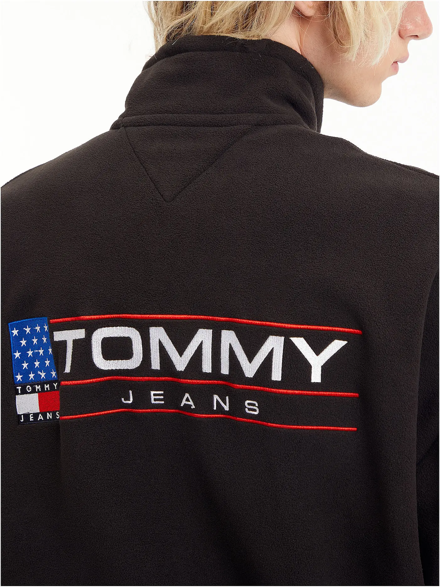 TOMMY JEANS | Troyer Sweater | schwarz