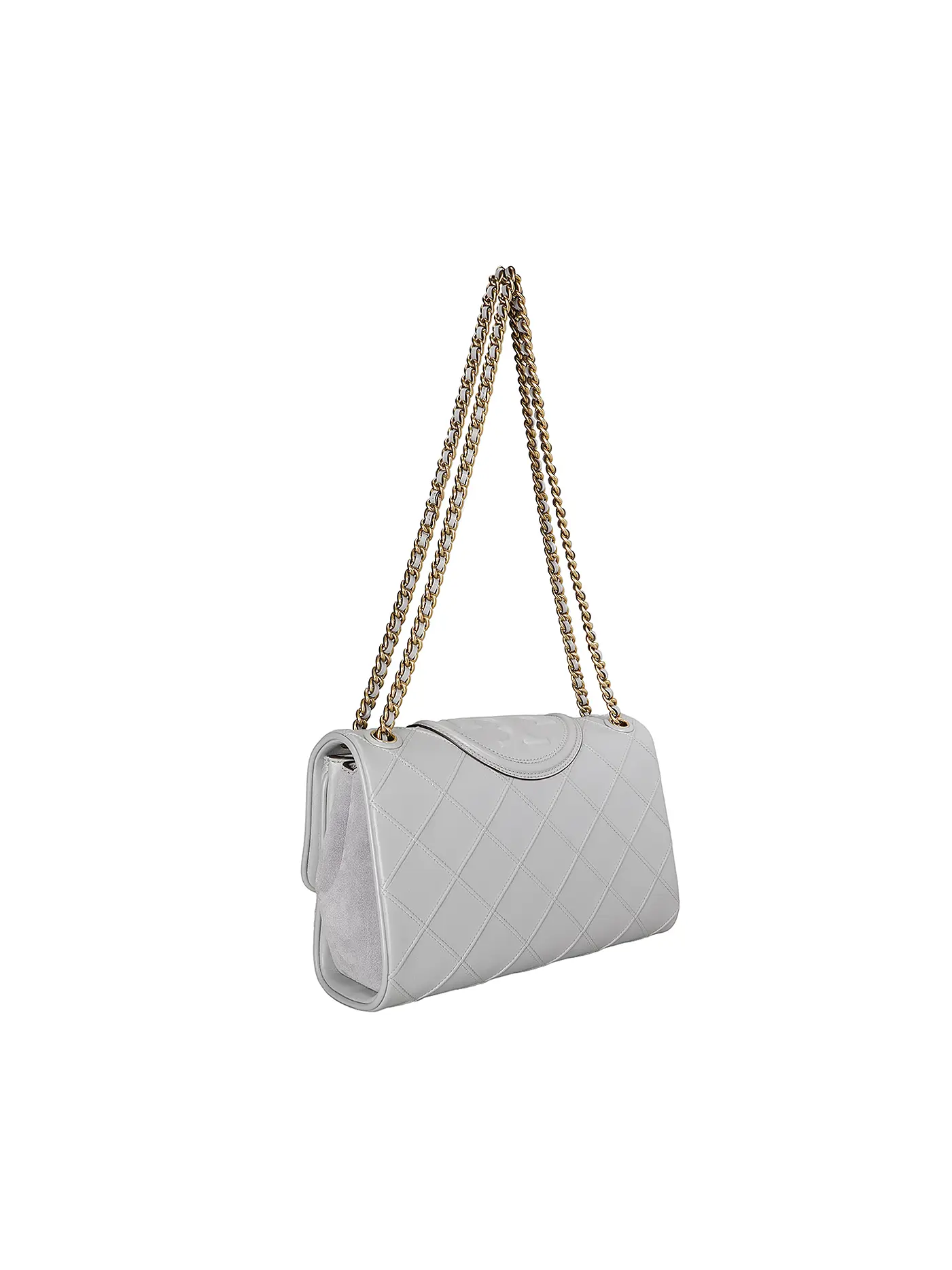 TORY BURCH | Ledertasche - Umhängetasche FLEMING SOFT | hellgrau