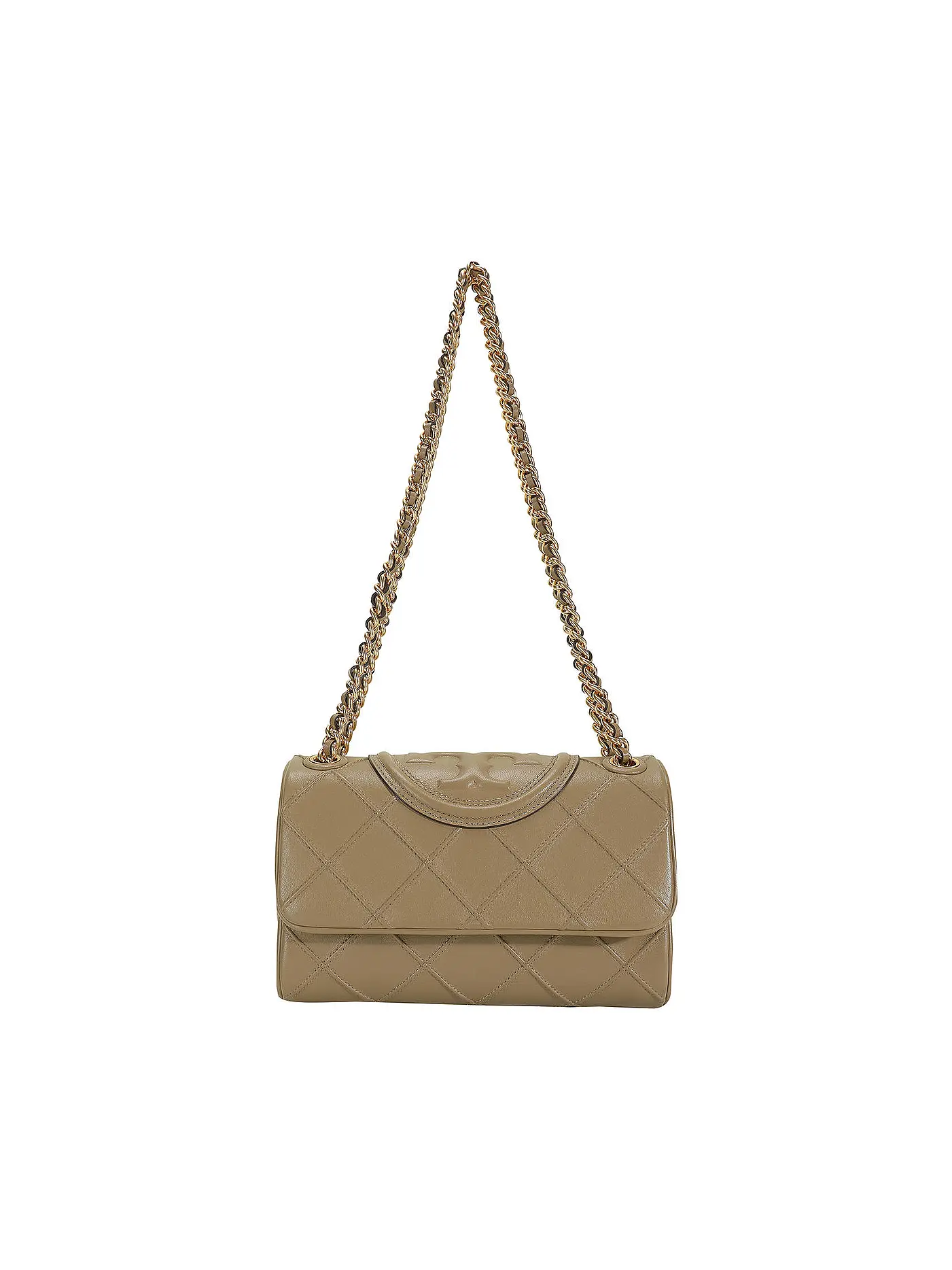 TORY BURCH | Ledertasche - Umhängetasche FLEMING | grau