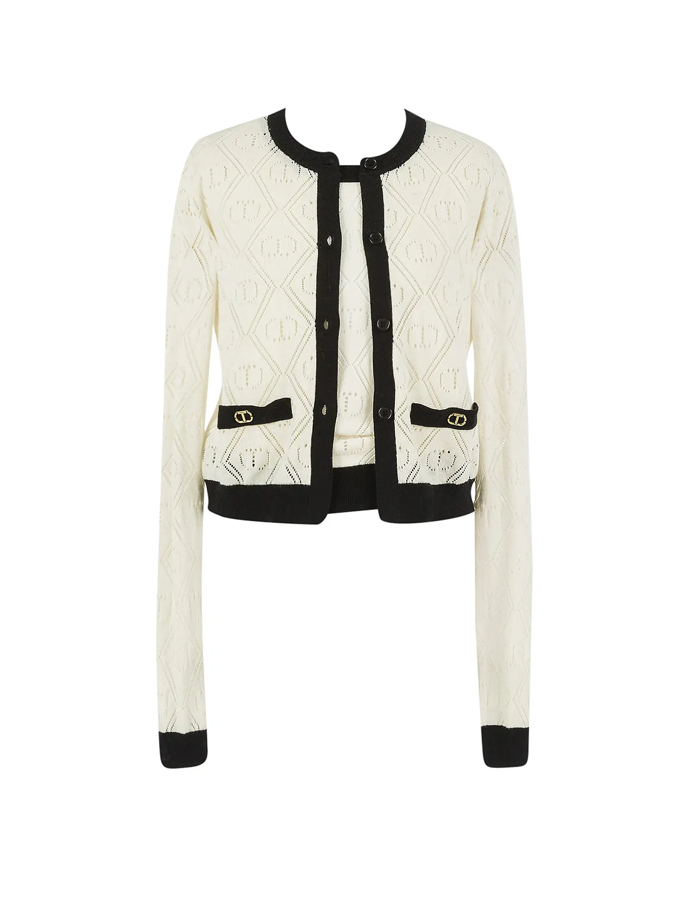 TWINSET | Strickjacke  mit Shirt | weiss