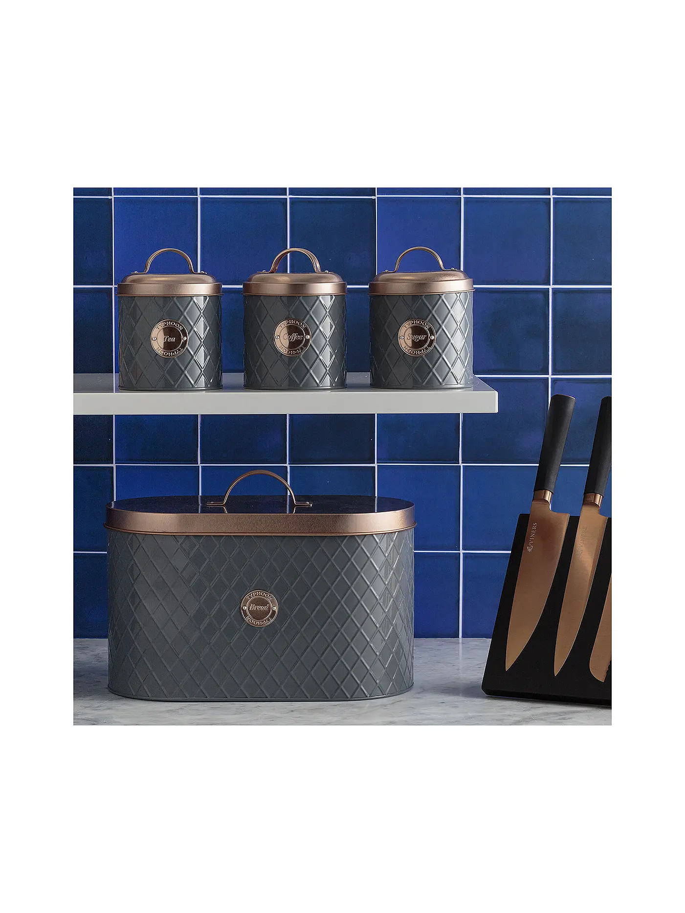 TYPHOON | Vorratsbehälter Kaffee Henrik Copper 1l Grau/Kupfer | grau