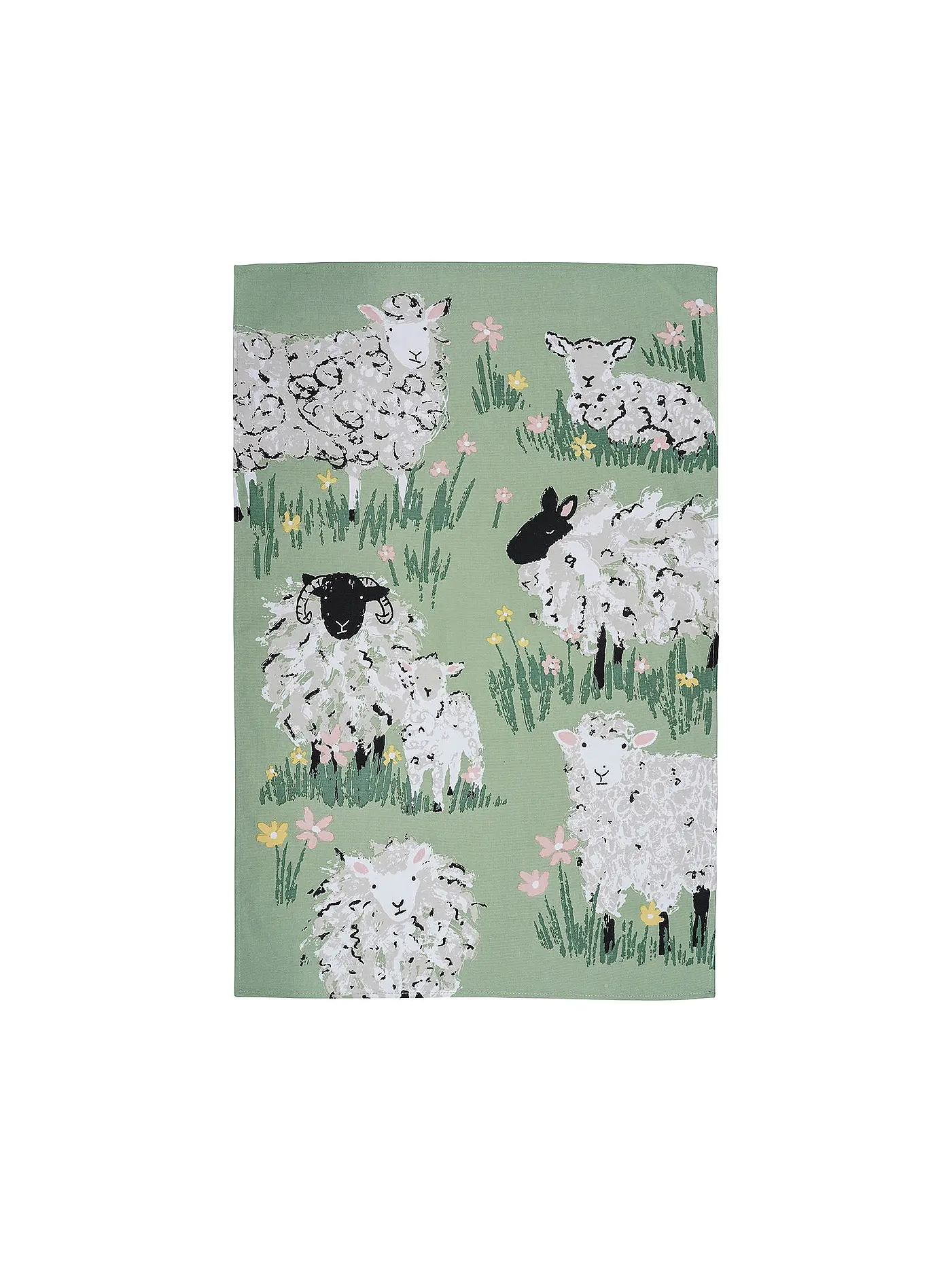 ULSTER WEAVERS | Geschirrtuch Cotton 45x75cm Wooly Sheep | hellgrün