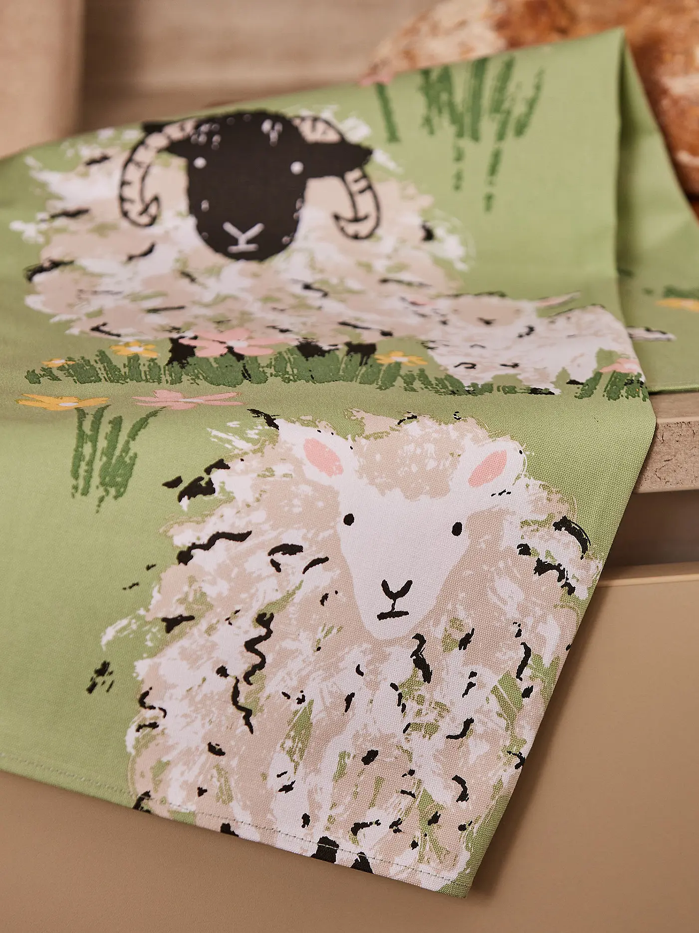 ULSTER WEAVERS | Geschirrtuch Cotton 45x75cm Wooly Sheep | hellgrün