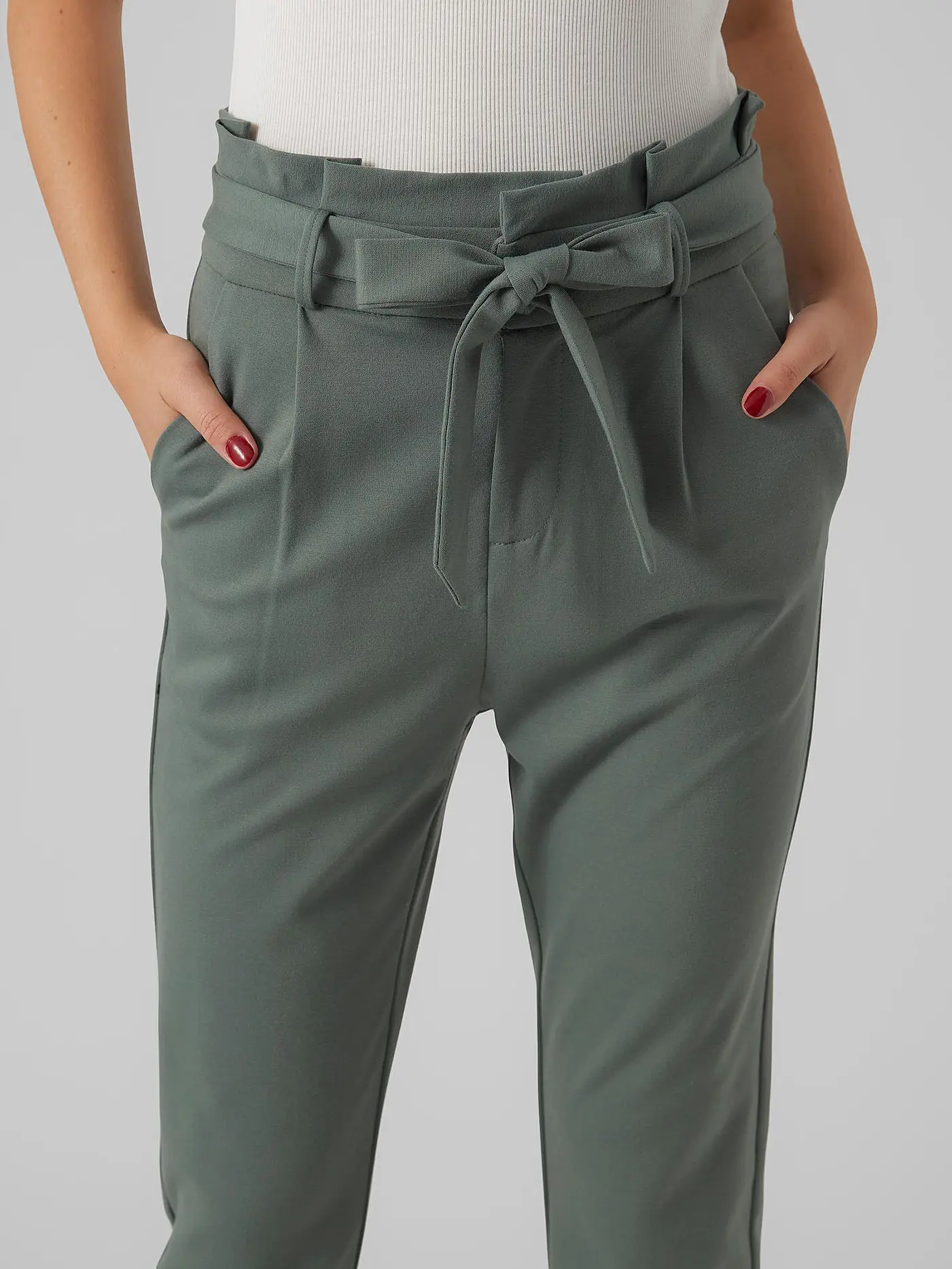 VERO MODA | Highwaist Hose Loose Fit VMEVA | dunkelgrün
