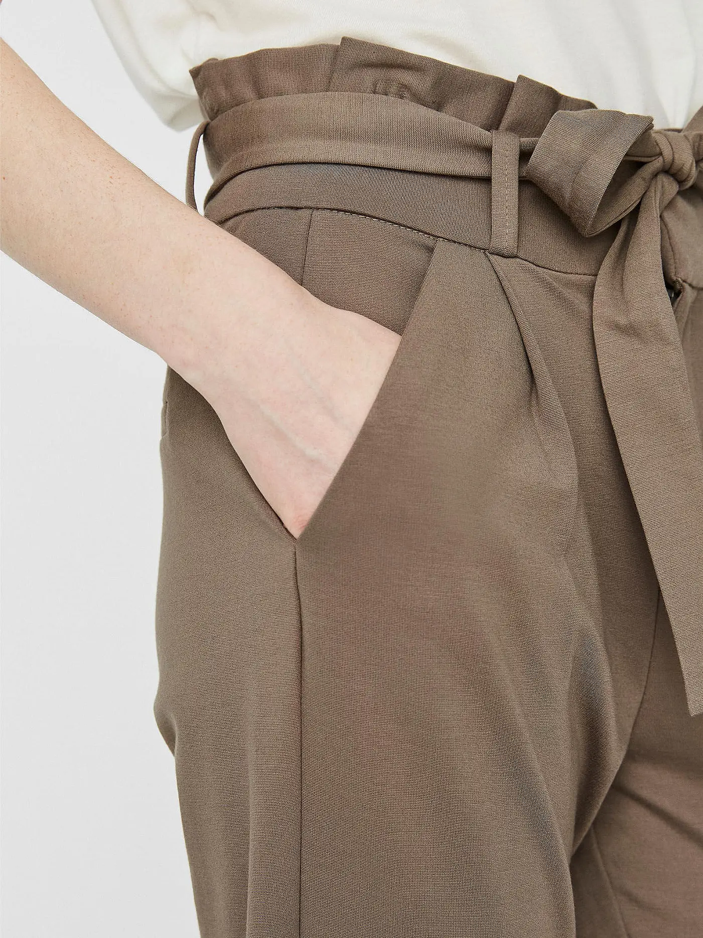 VERO MODA | Highwaist Hose Loose Fit VMEVA | hellbraun
