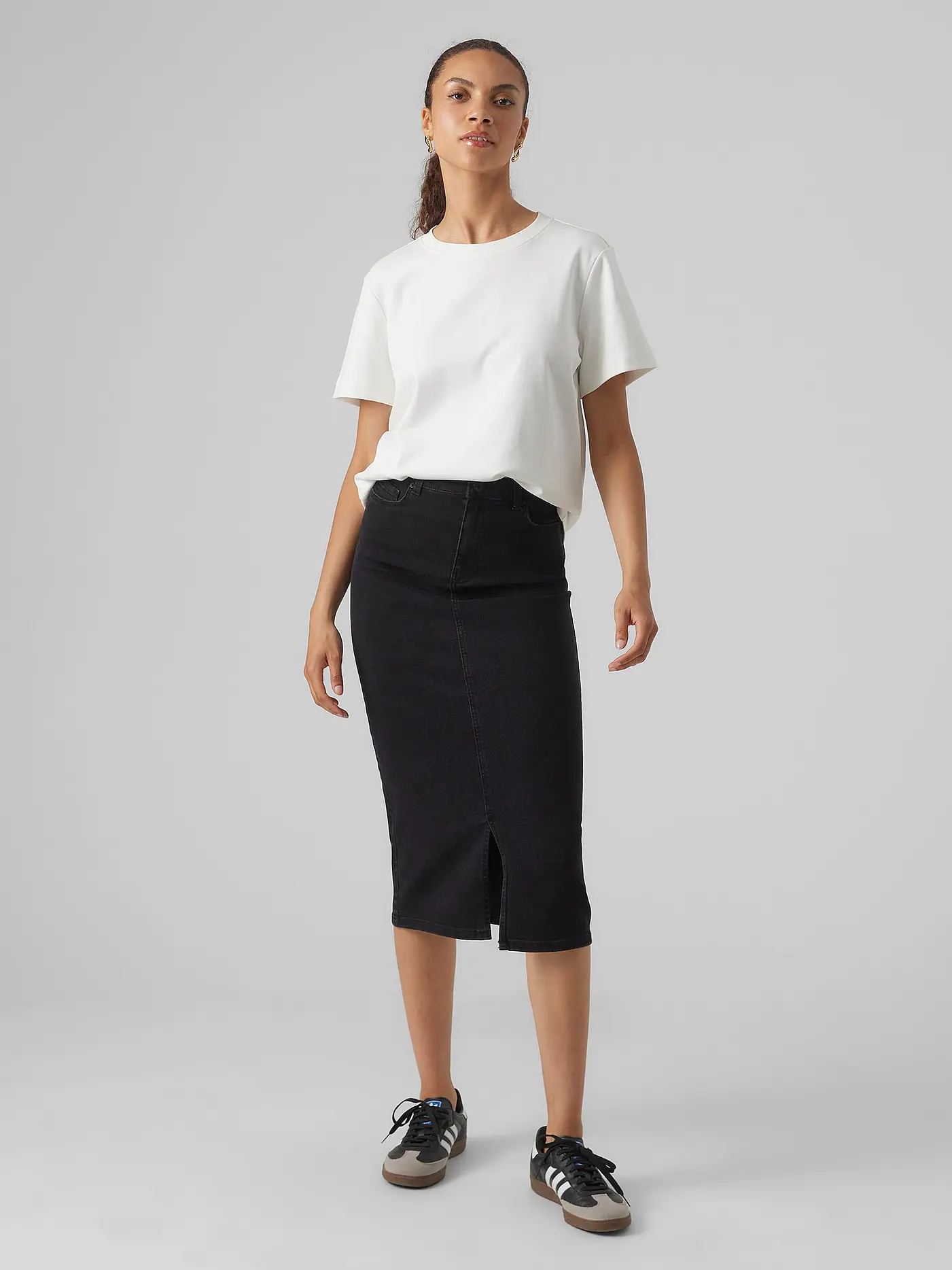 VERO MODA | Jeansrock 7/8 VMLINA | schwarz