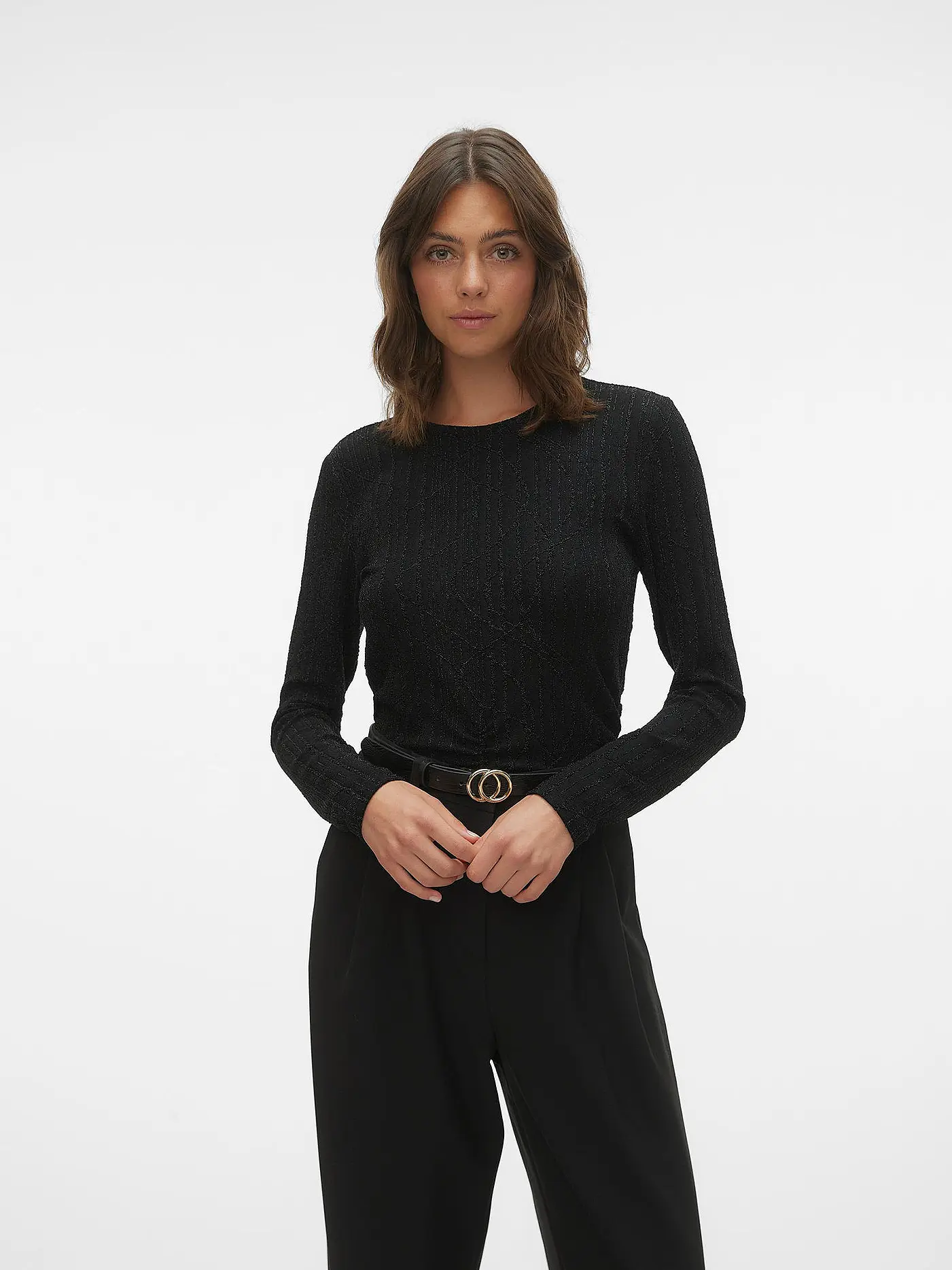 VERO MODA | Langarmshirt VMKANZ | schwarz