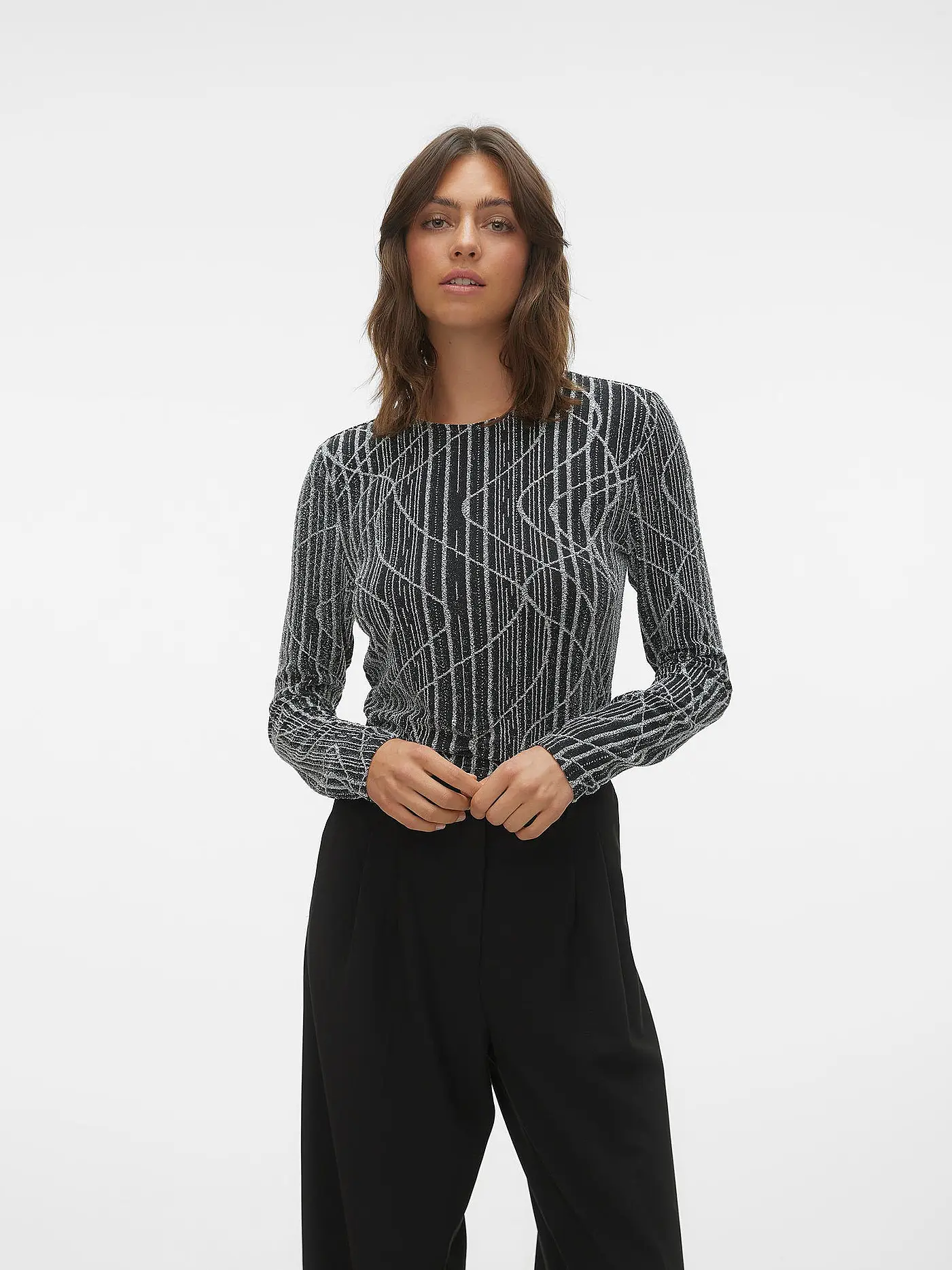 VERO MODA | Langarmshirt VMKANZ | schwarz