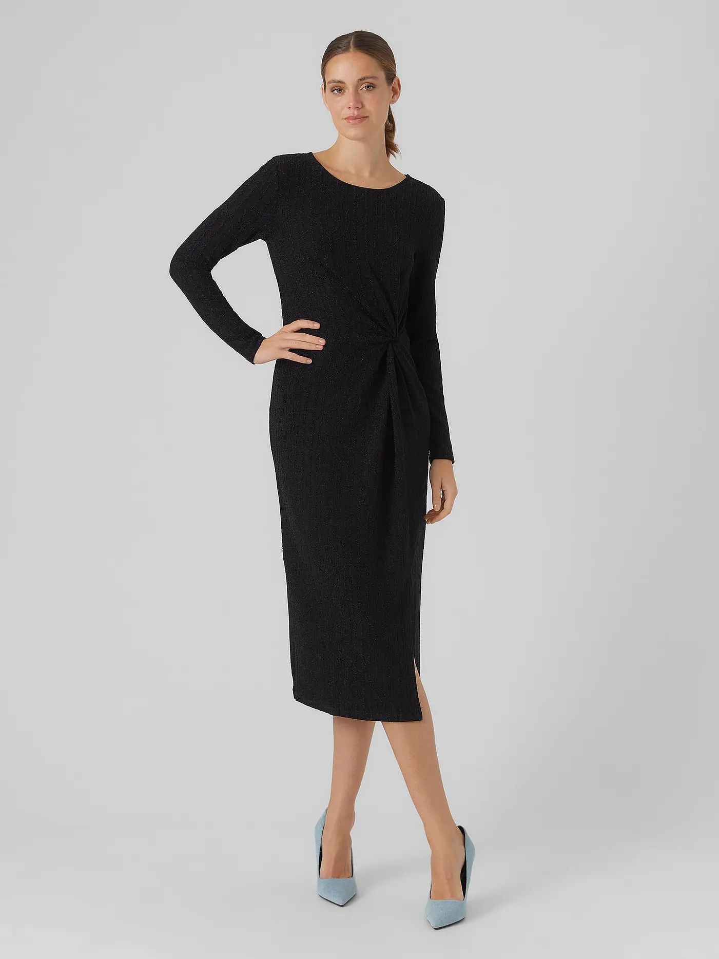 VERO MODA | Midikleid VMKANZ | schwarz