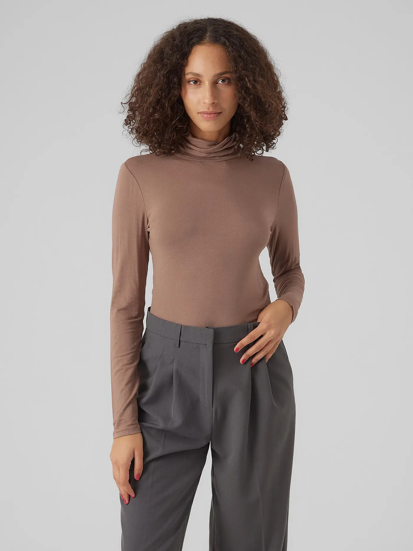 VERO MODA | Rollkragenpullover VMALBERTE | braun