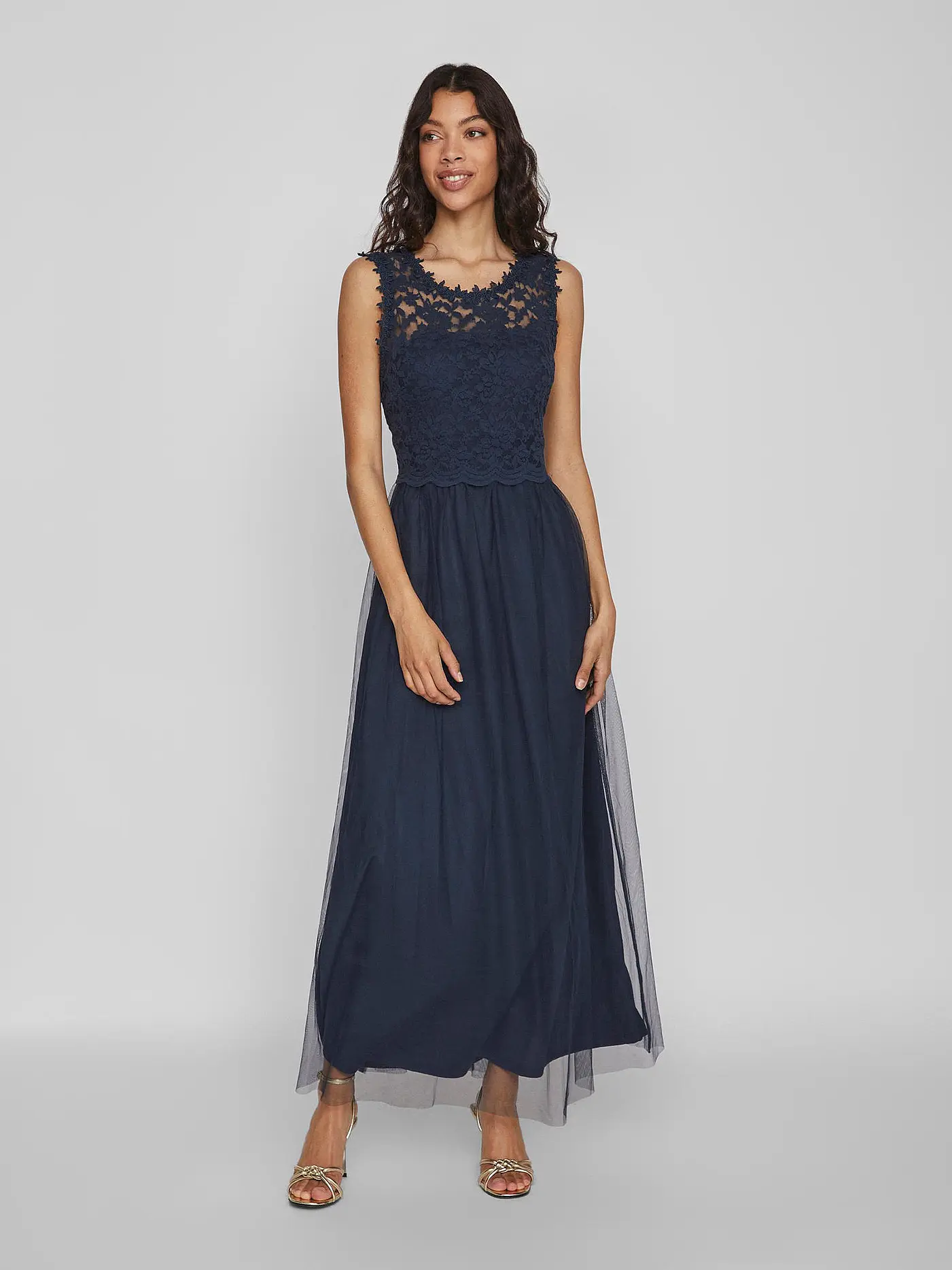 VILA | Maxikleid VILYNNEA | dunkelblau