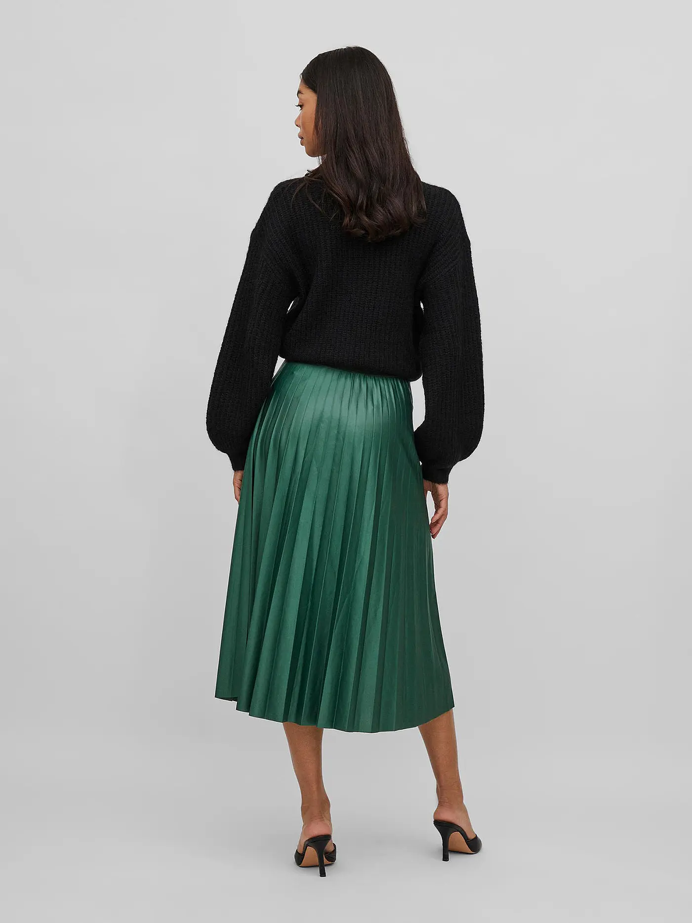 VILA | Plisseerock VINITBAN  | olive