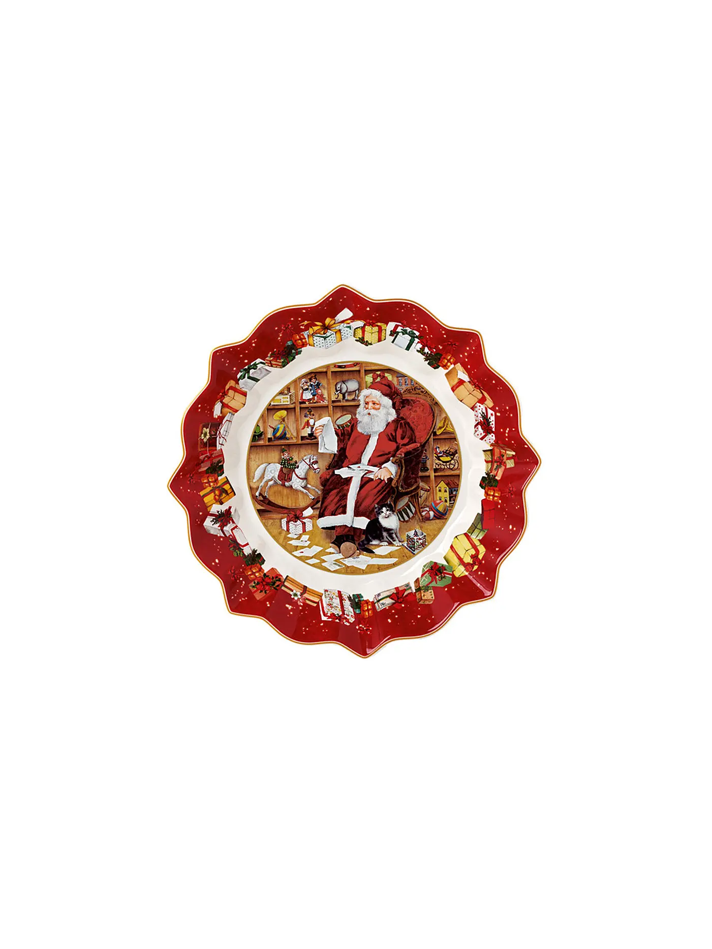VILLEROY & BOCH | Toy's Fantasy Schale groß, Santa liest Wunschzettel 25x25x4cm | bunt