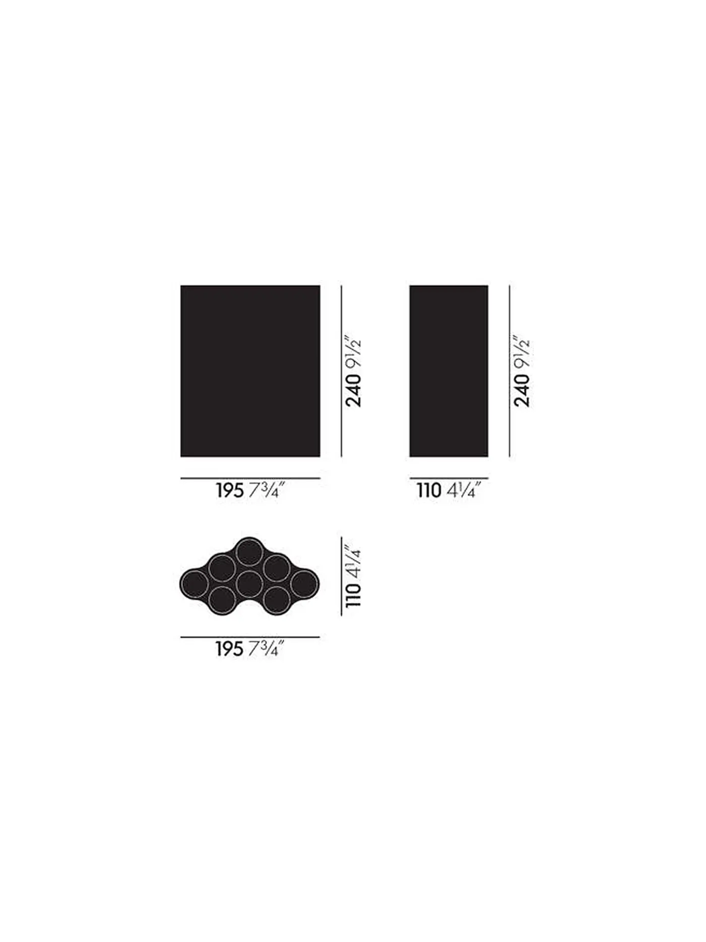 VITRA | Vase Nuage Medium Keramik Efeu | dunkelgrün