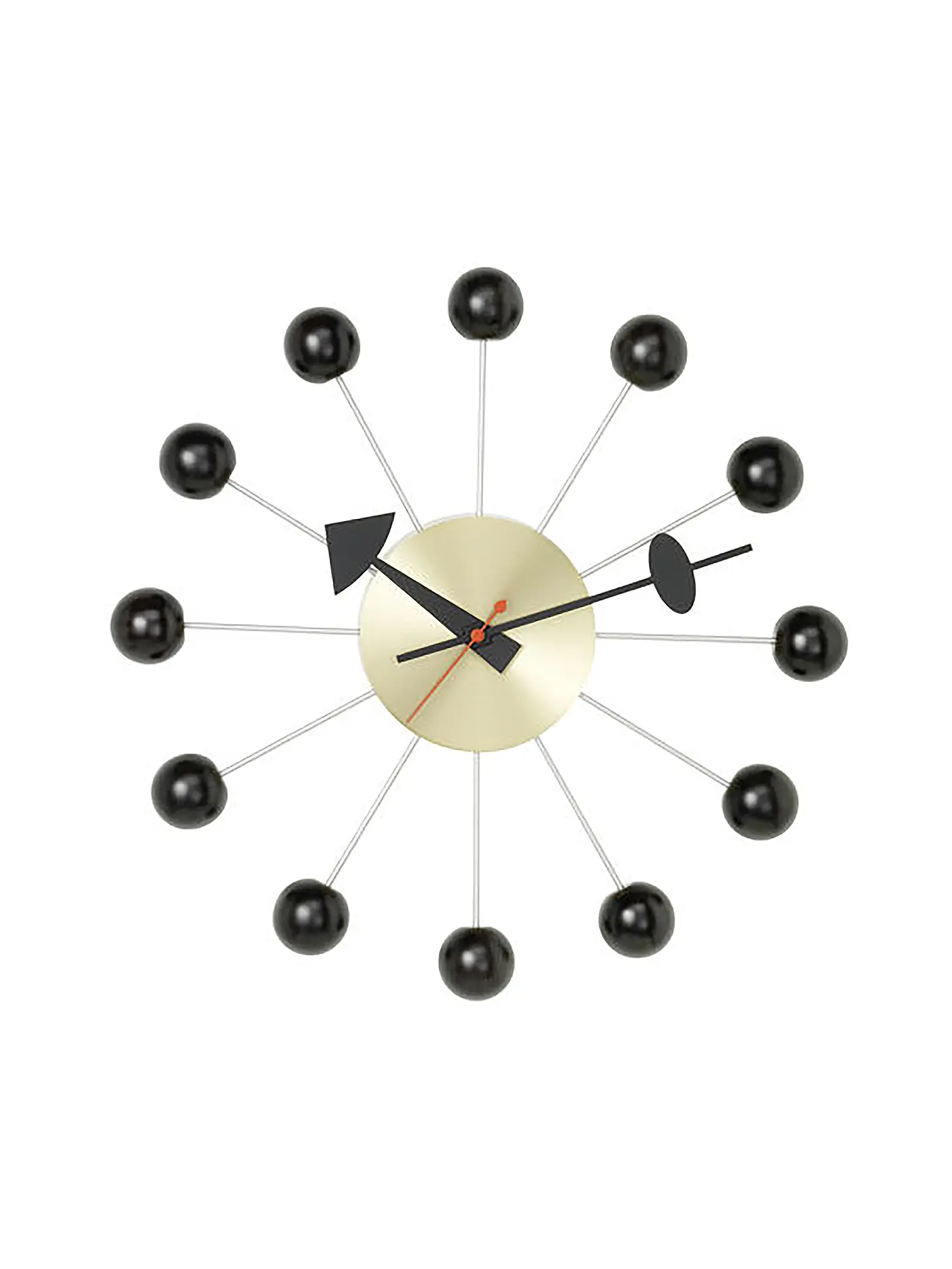 VITRA | Wanduhr "Ball Clock" 33cm (Messing/Schwarz) | schwarz