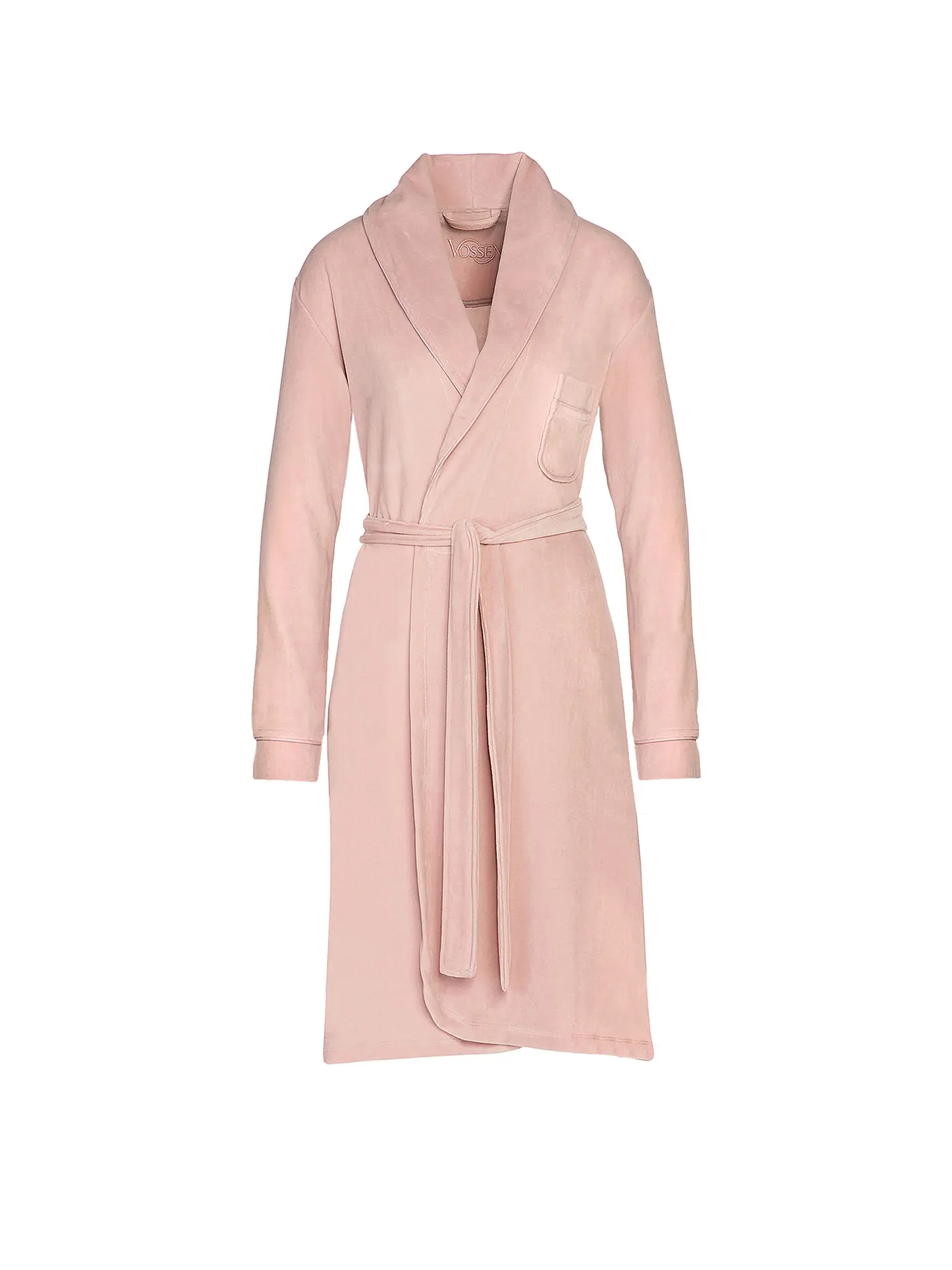 VOSSEN | Damen Nikivelour Bademantel Vivienne Sea Lavender | rosa