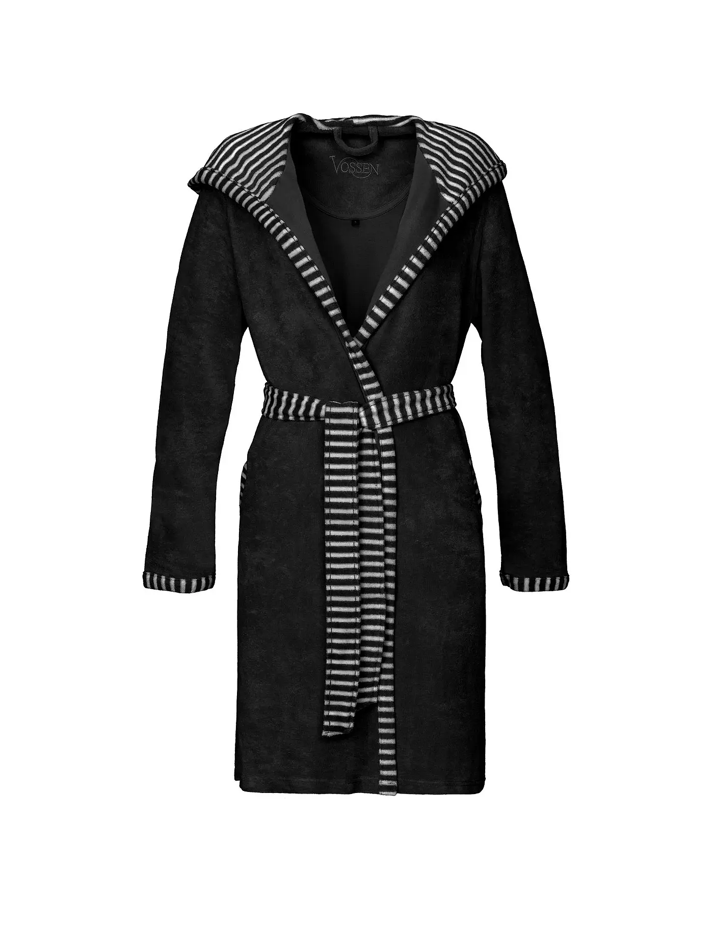 VOSSEN | Damen-Bademantel "Juno" (Schwarz) | schwarz