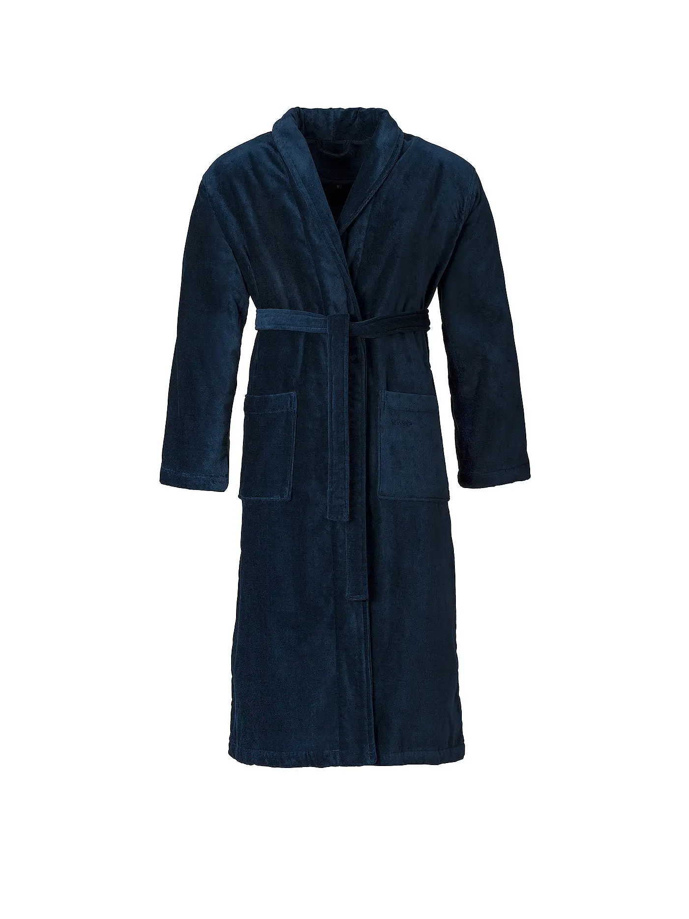 VOSSEN | Unisex-Velours-Bademantel "Feeling-L" Winternight | dunkelblau