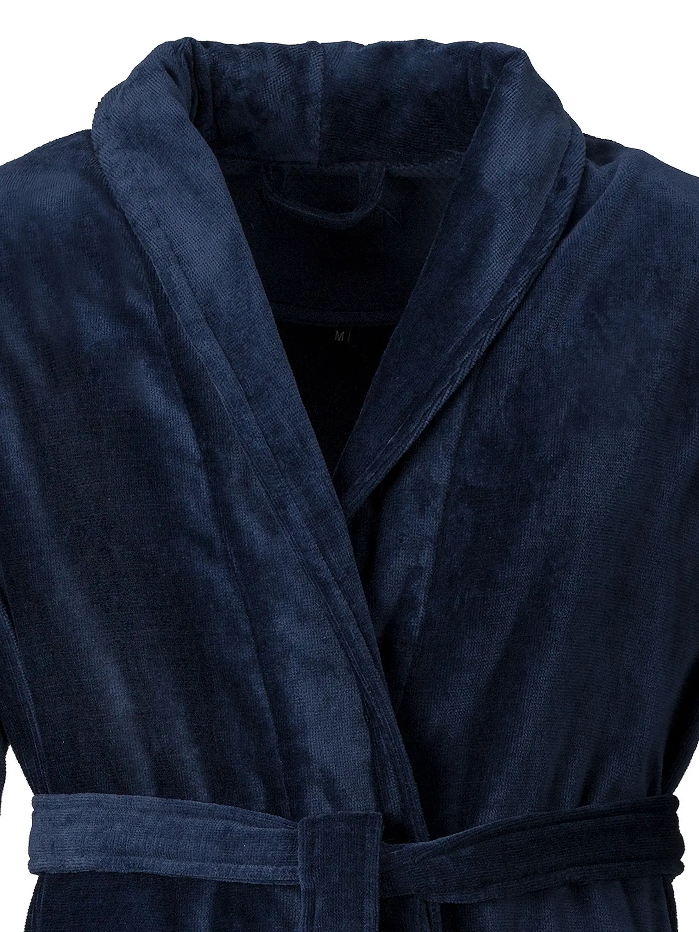 VOSSEN | Unisex-Velours-Bademantel "Feeling-L" Winternight | dunkelblau