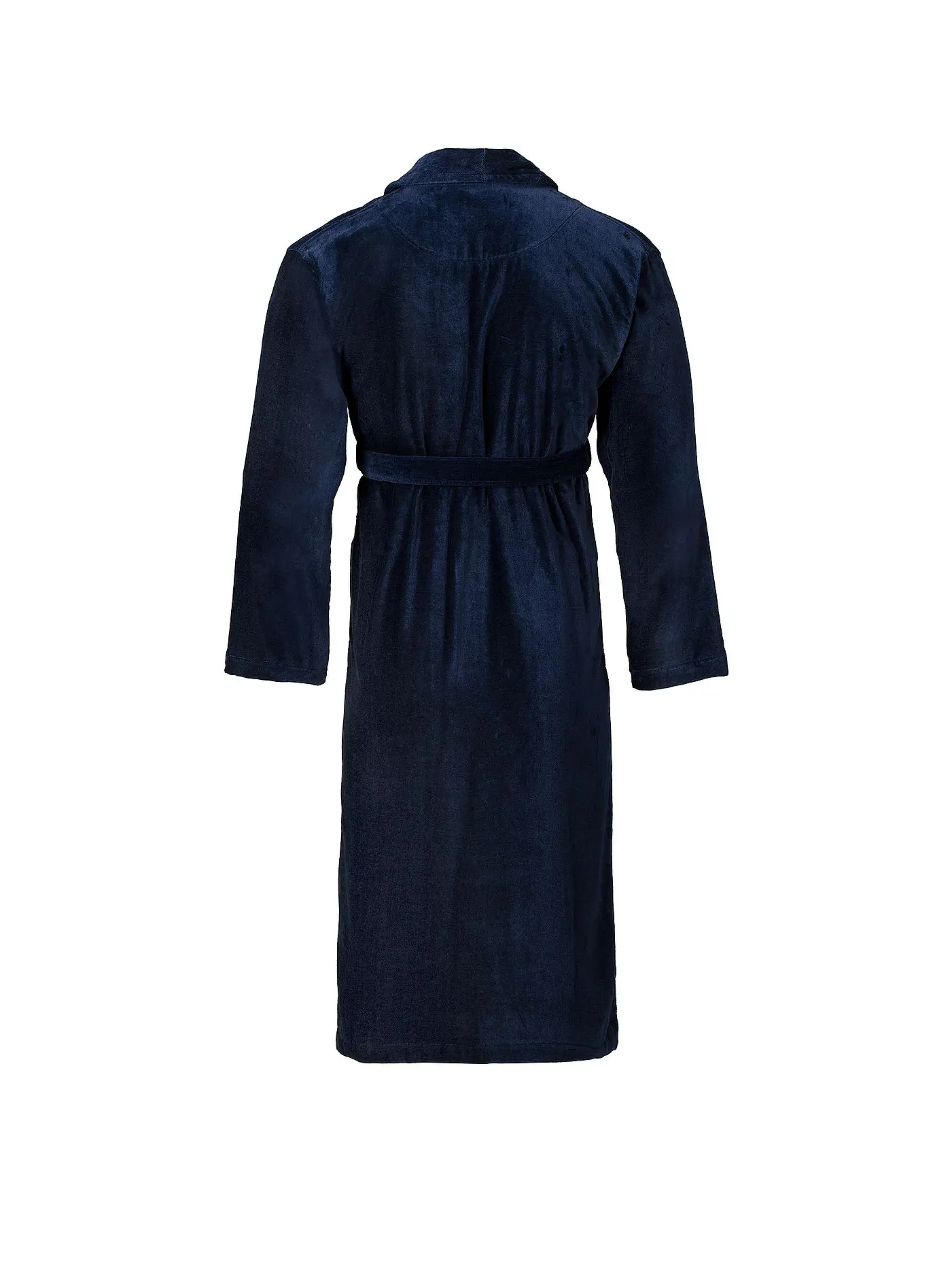 VOSSEN | Unisex-Velours-Bademantel "Feeling-L" Winternight | dunkelblau