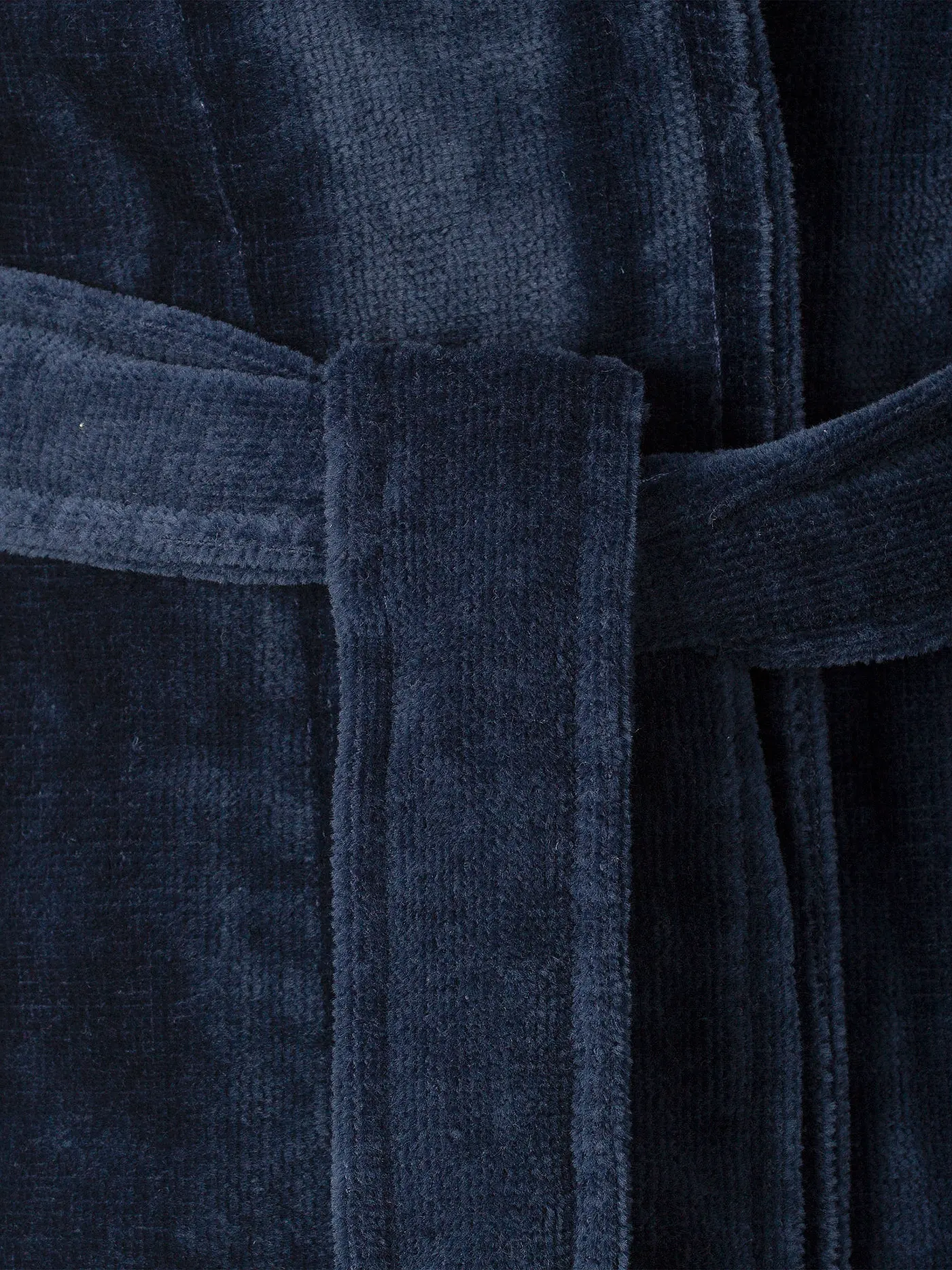 VOSSEN | Unisex-Velours-Bademantel "Feeling-L" Winternight | dunkelblau