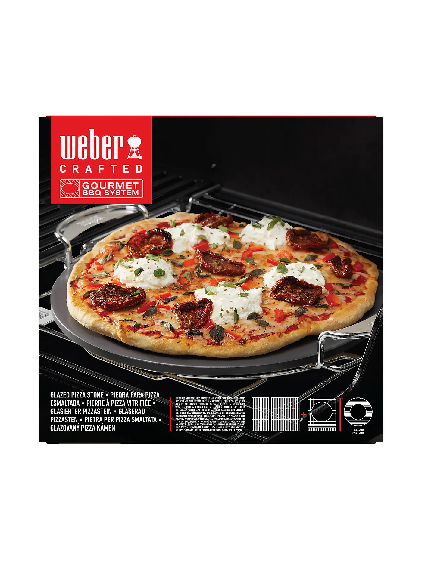 WEBER GRILL | Pizzastein Crafted BBQ System rund Keramik Schwarz | schwarz