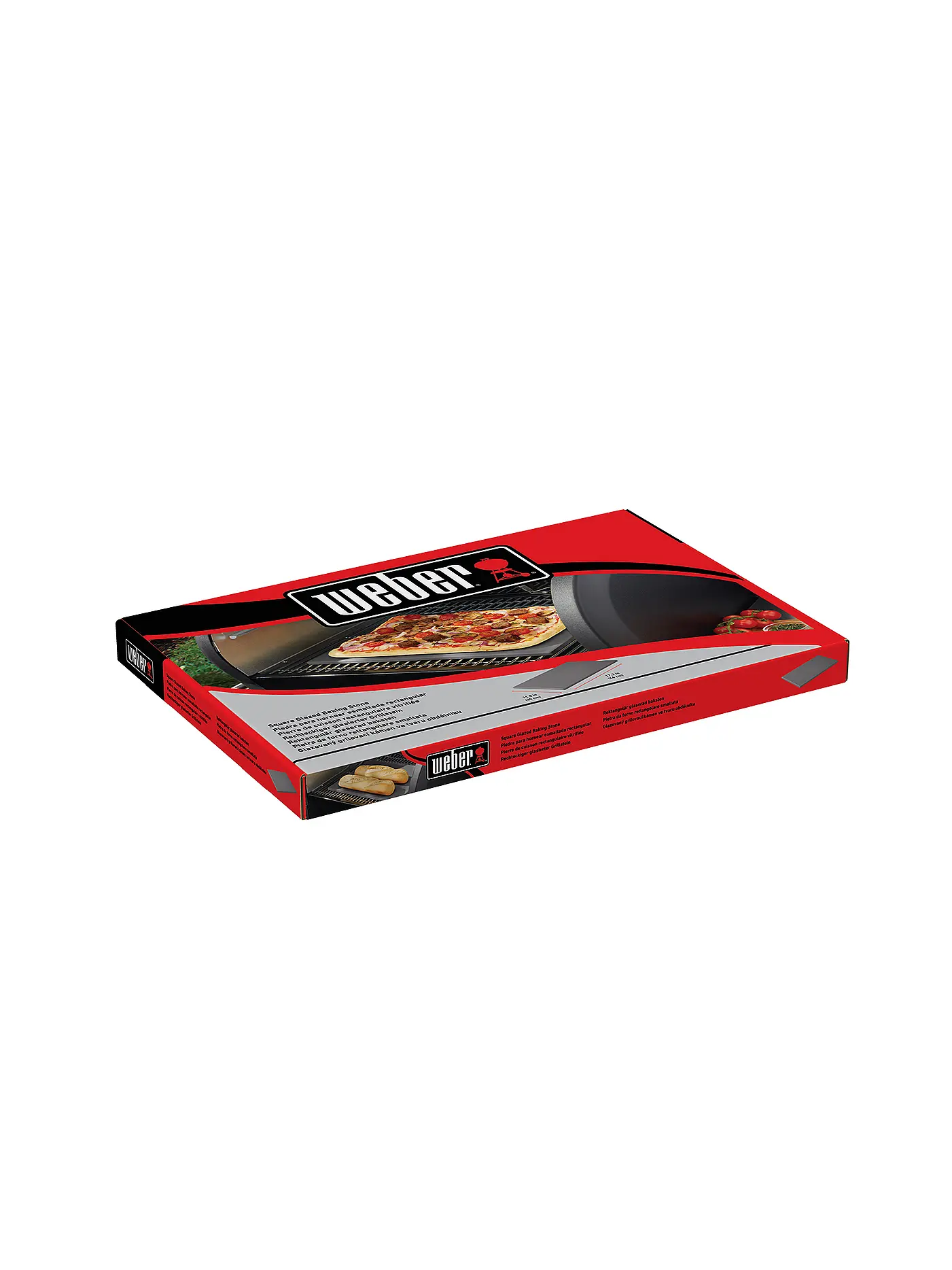 WEBER GRILL | Pizzastein glasiert eckig 44x30cm Keramik Schwarz | schwarz