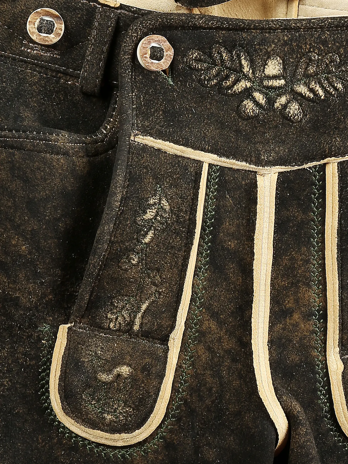 WEINBAUER | Lederhose aus Rothirschleder "Wildruf" | schwarz