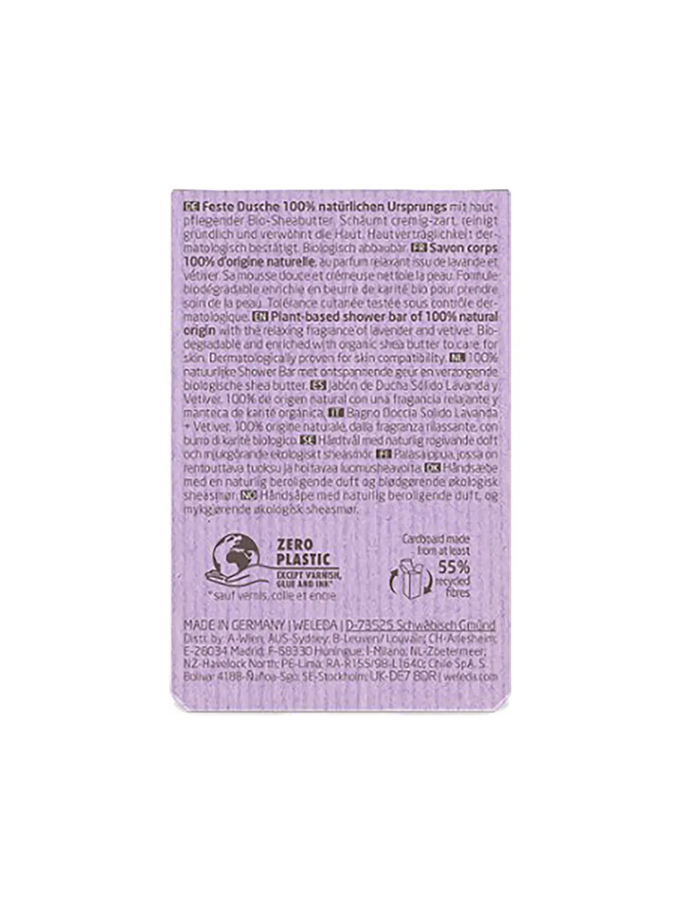 WELEDA | Feste Duschpflege Lavender+Vetiver 75g | lila