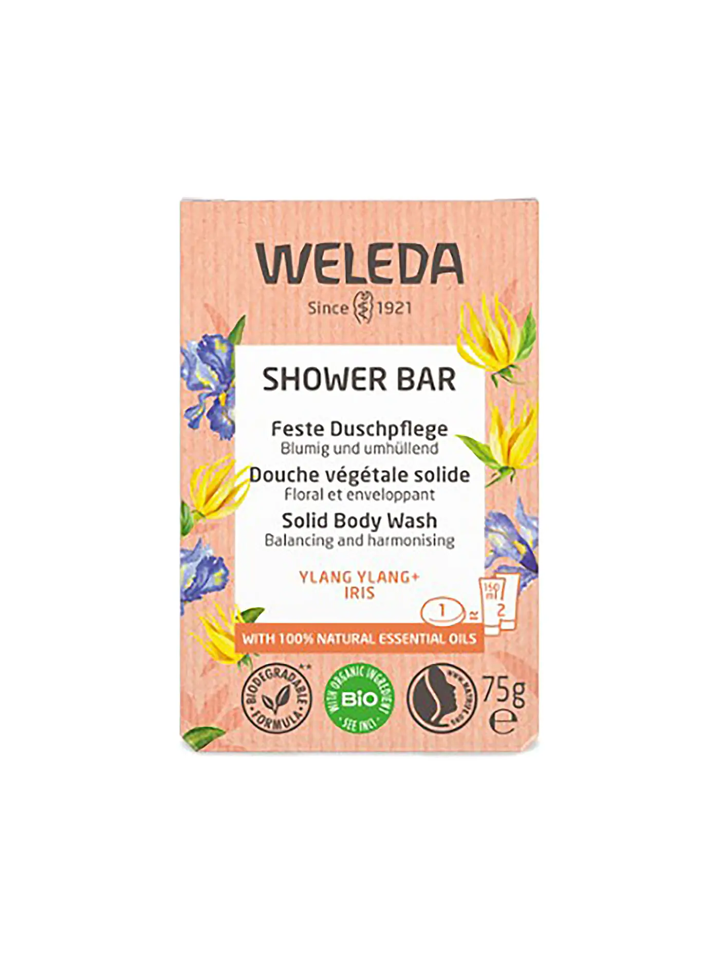 WELEDA | Feste Duschpflege Geranium+Litsea Cubeba 75g | rosa