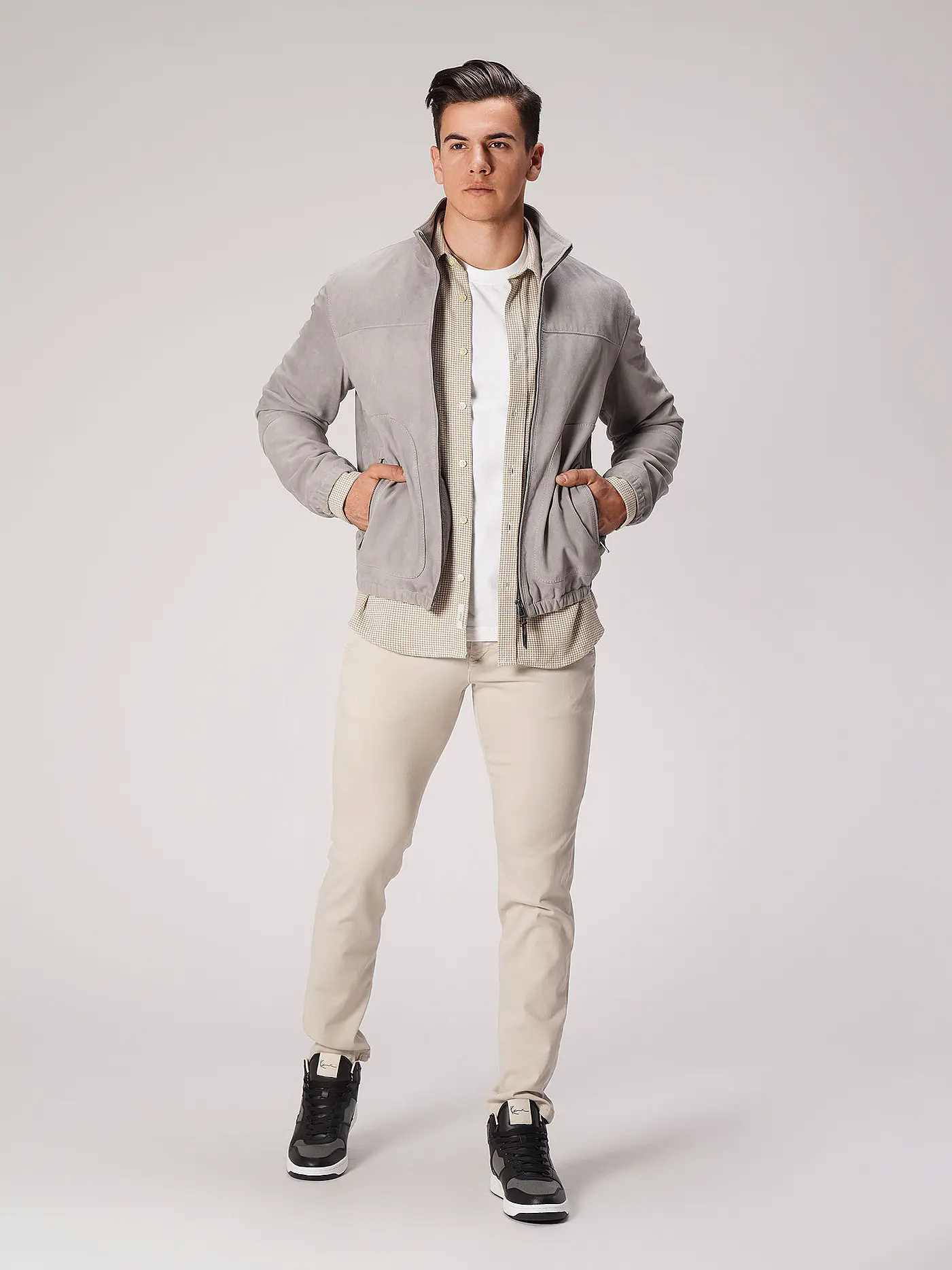 WINDSOR | Lederjacke GIANO | grau