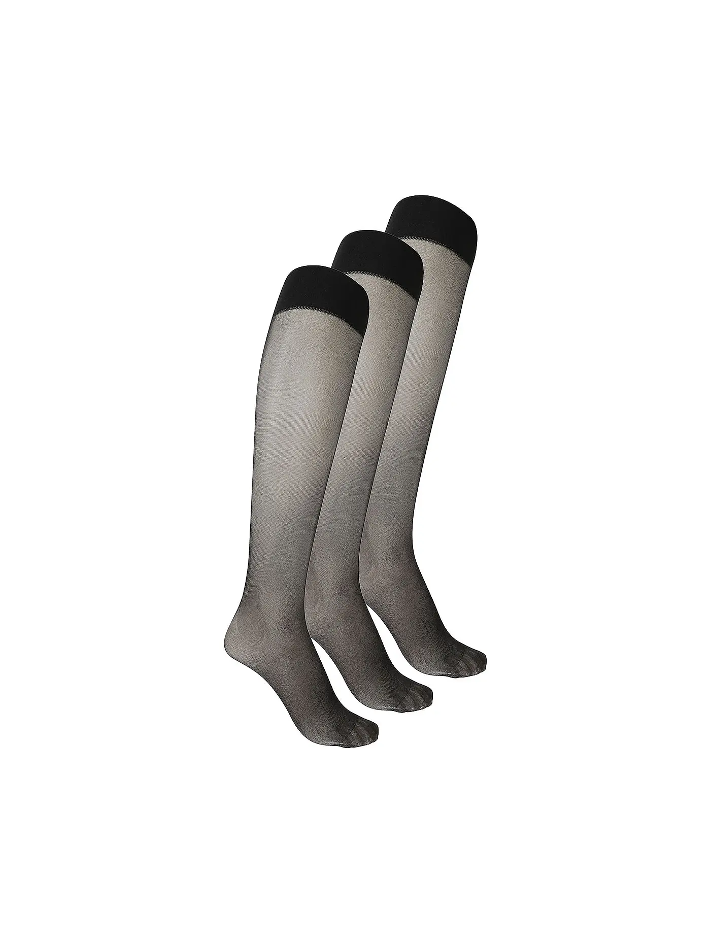 WOLFORD | Kniestrümpfe 3er Pkg. gobi  | schwarz