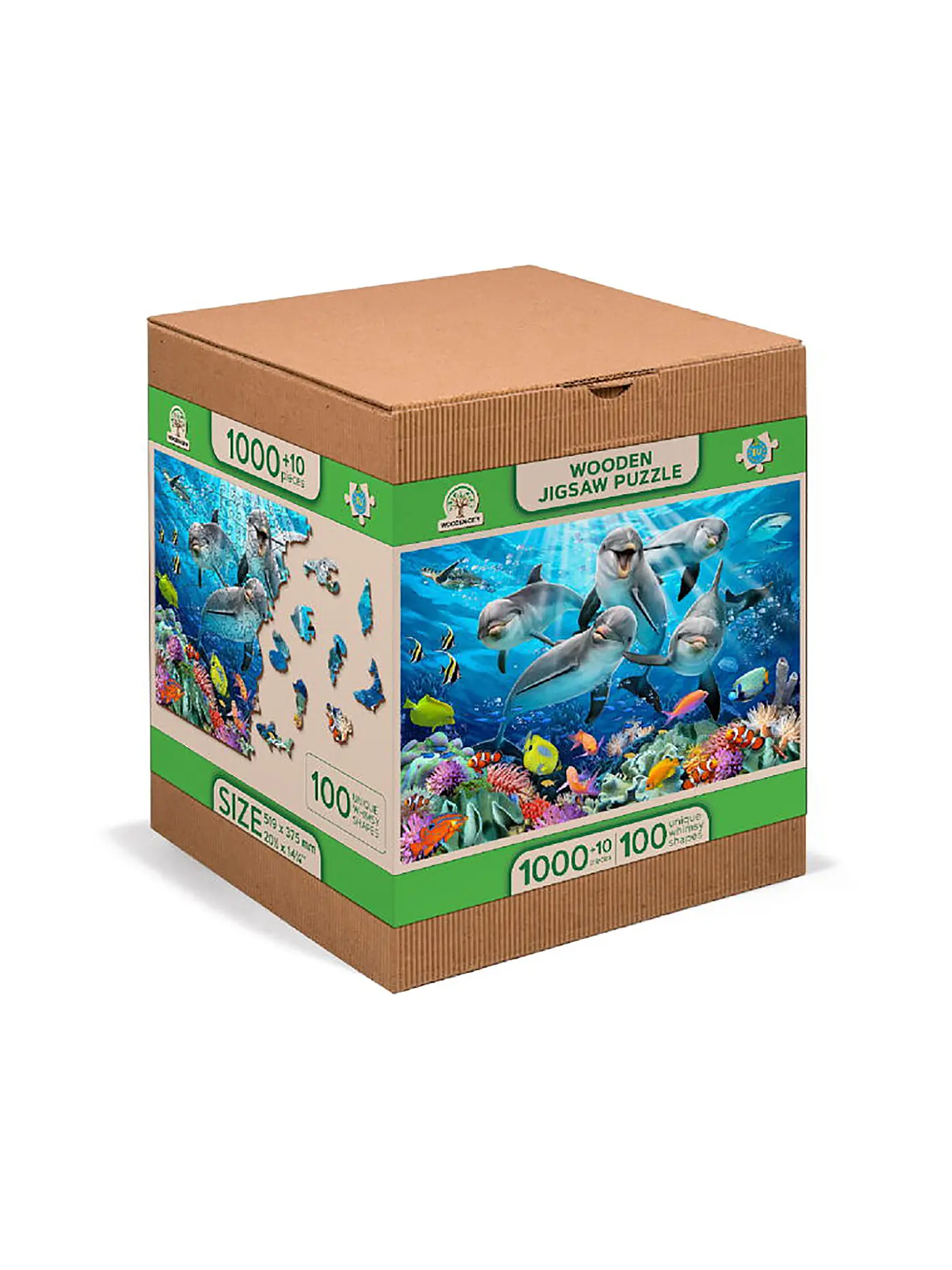 WOODEN CITY | Puzzle - Happy Dolphins – 1010 Teile | keine Farbe