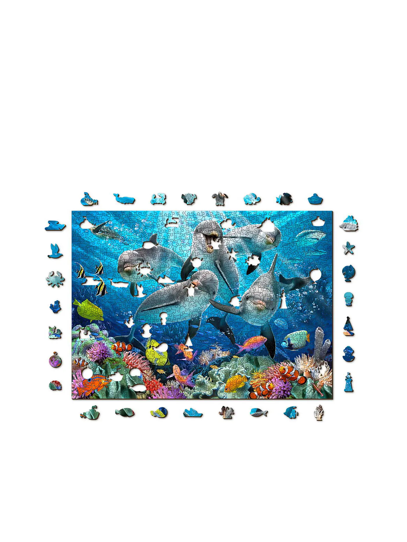 WOODEN CITY | Puzzle - Happy Dolphins – 1010 Teile | keine Farbe