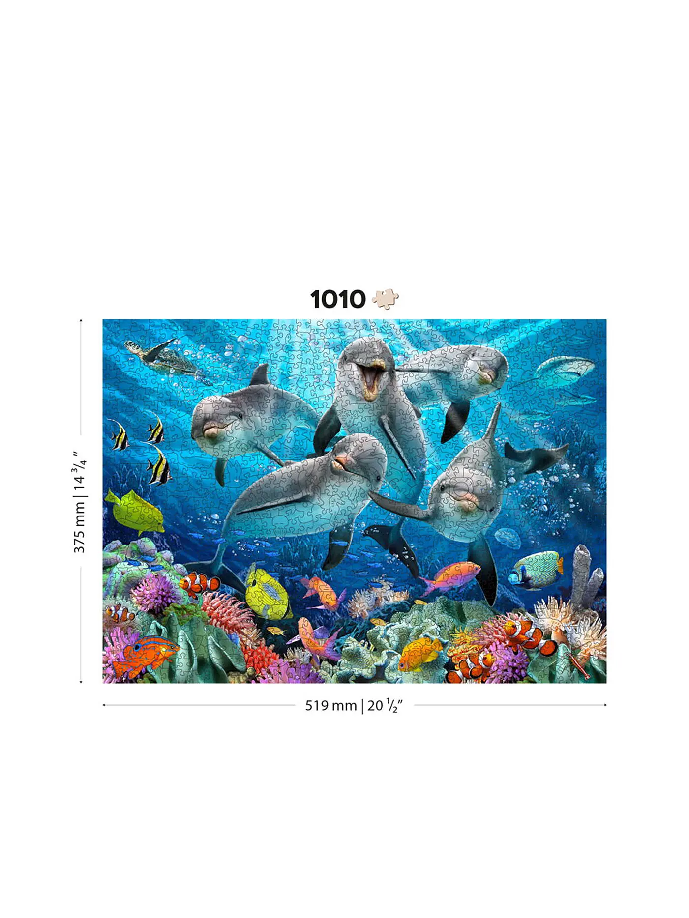 WOODEN CITY | Puzzle - Happy Dolphins – 1010 Teile | keine Farbe