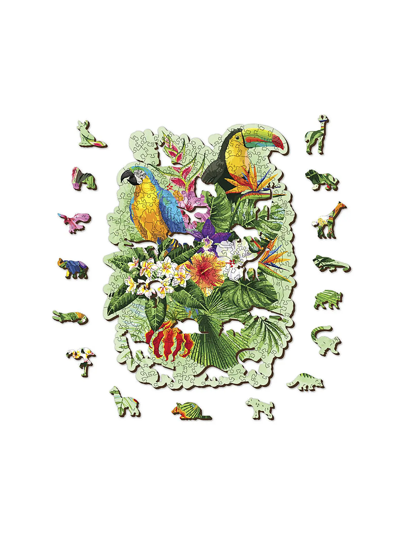 WOODEN CITY | Puzzle - Tropical Birds 300 Teile | keine Farbe