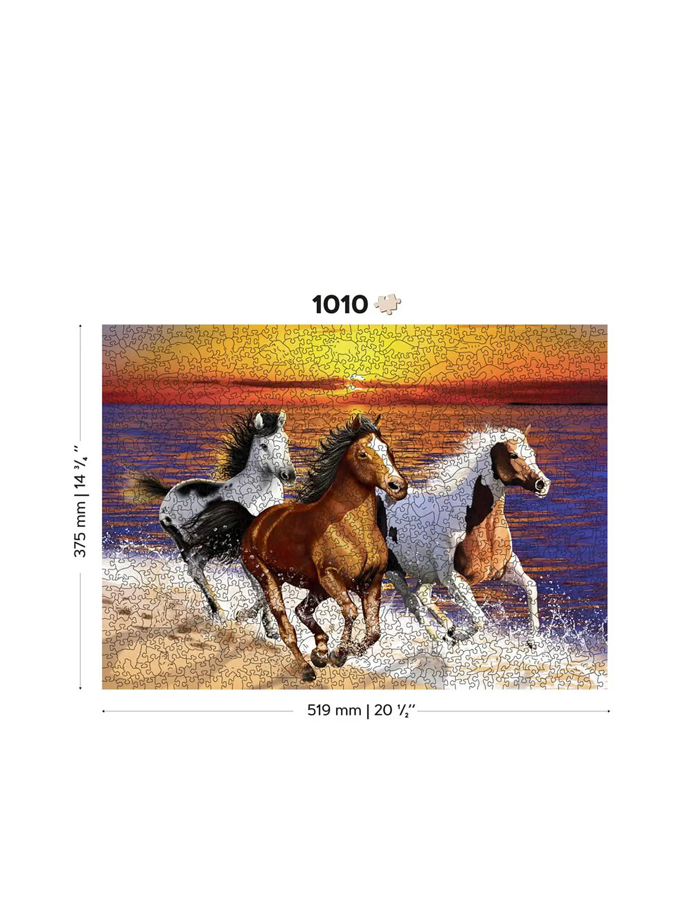 WOODEN CITY | Puzzle - Wild Horses on the Beach – 1010 Teile | keine Farbe