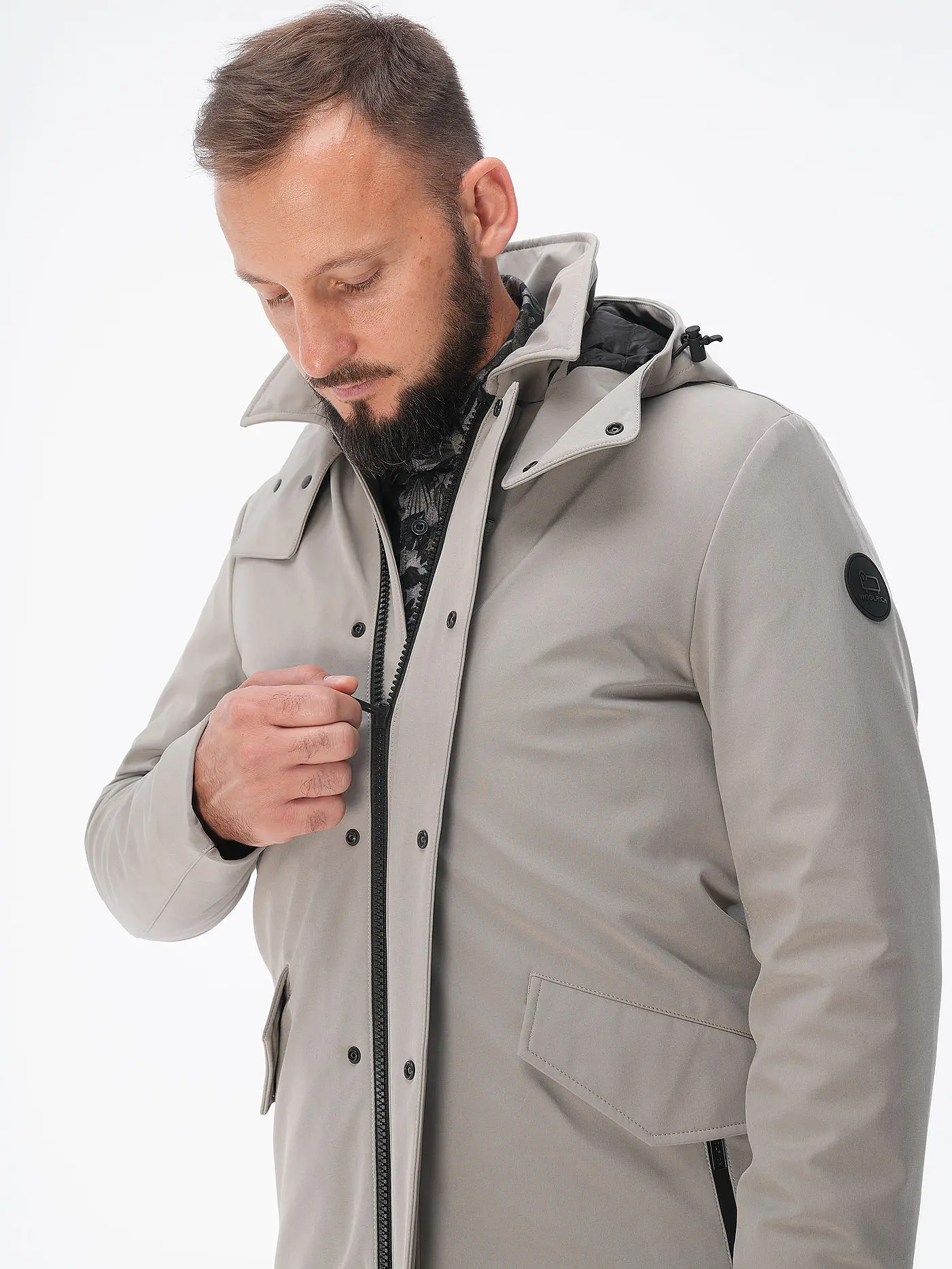 WOOLRICH | Parka BARROW MAC SOFT SHELL COAT | beige
