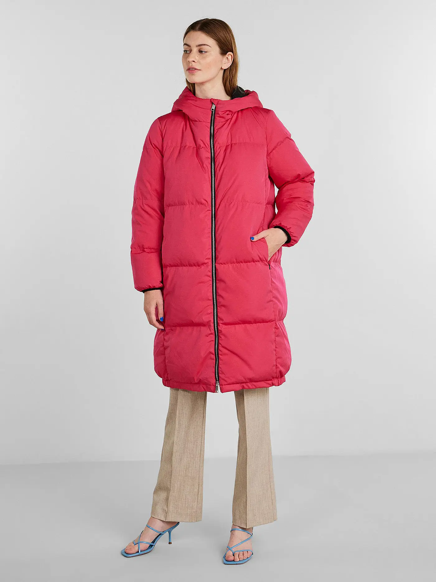 YAS | Daunensteppmantel | pink