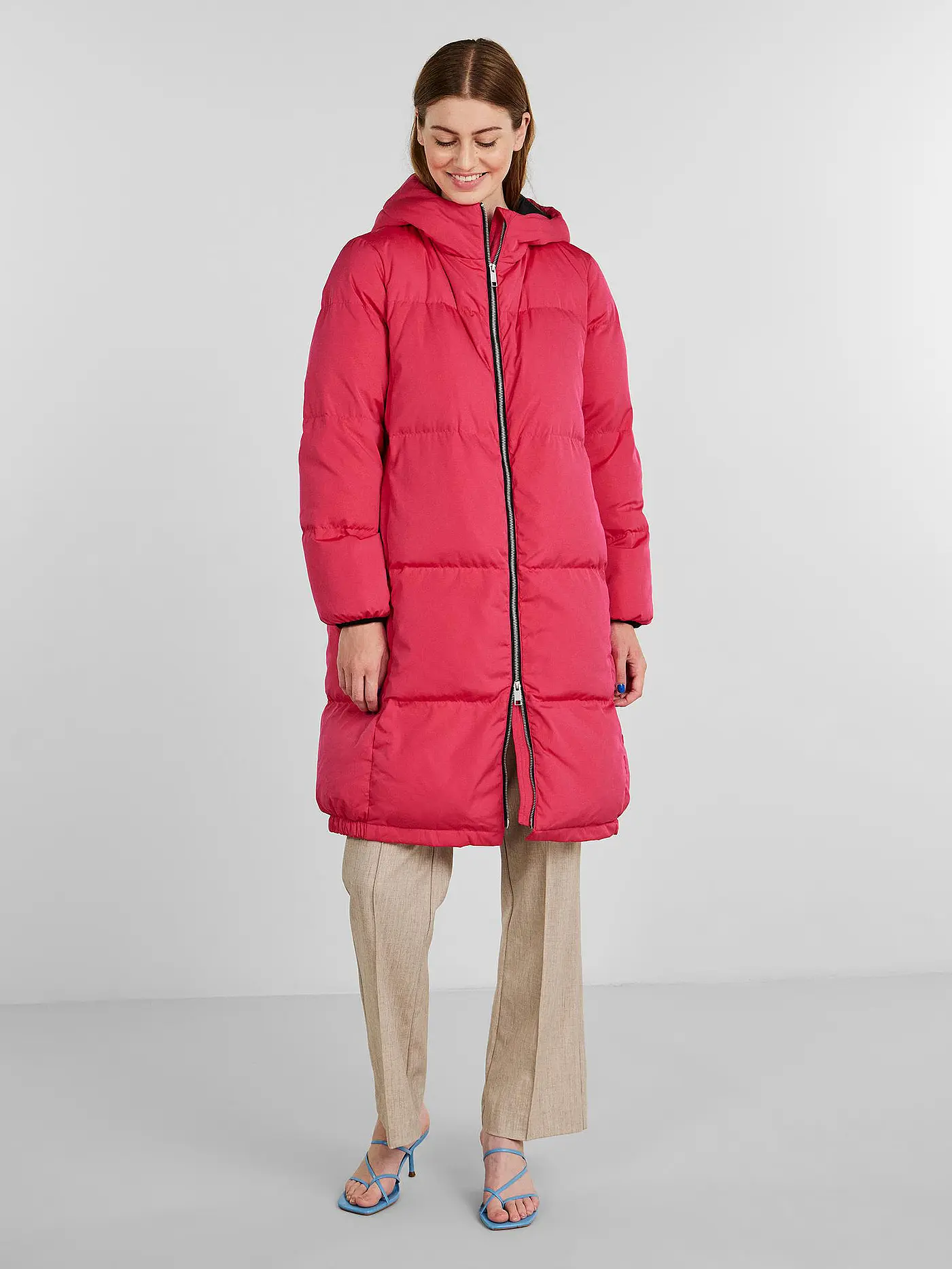YAS | Daunensteppmantel | pink
