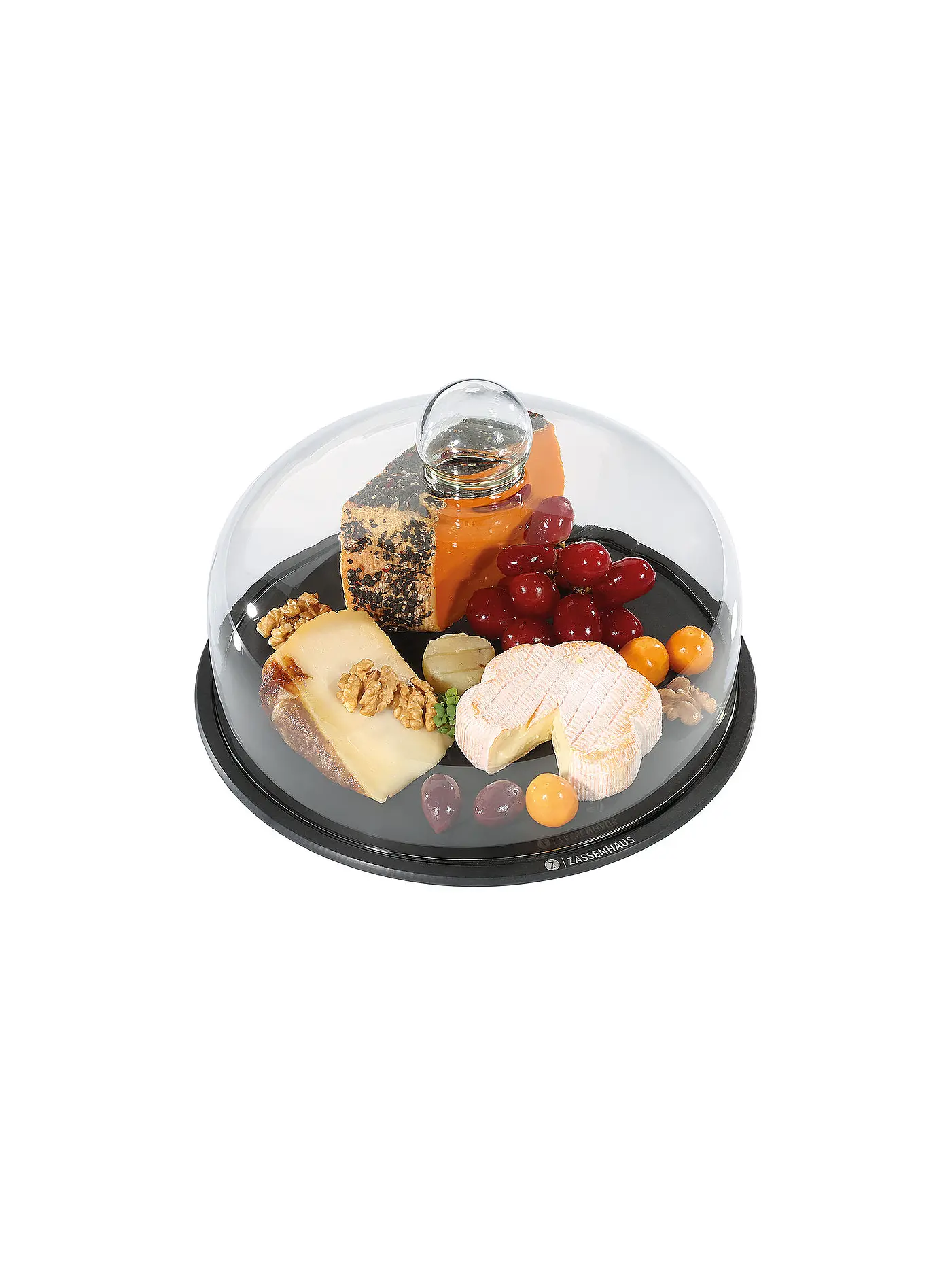 ZASSENHAUS | COMFORT PLUS - Käseglocke mit Glasdeckel 28 cm | schwarz